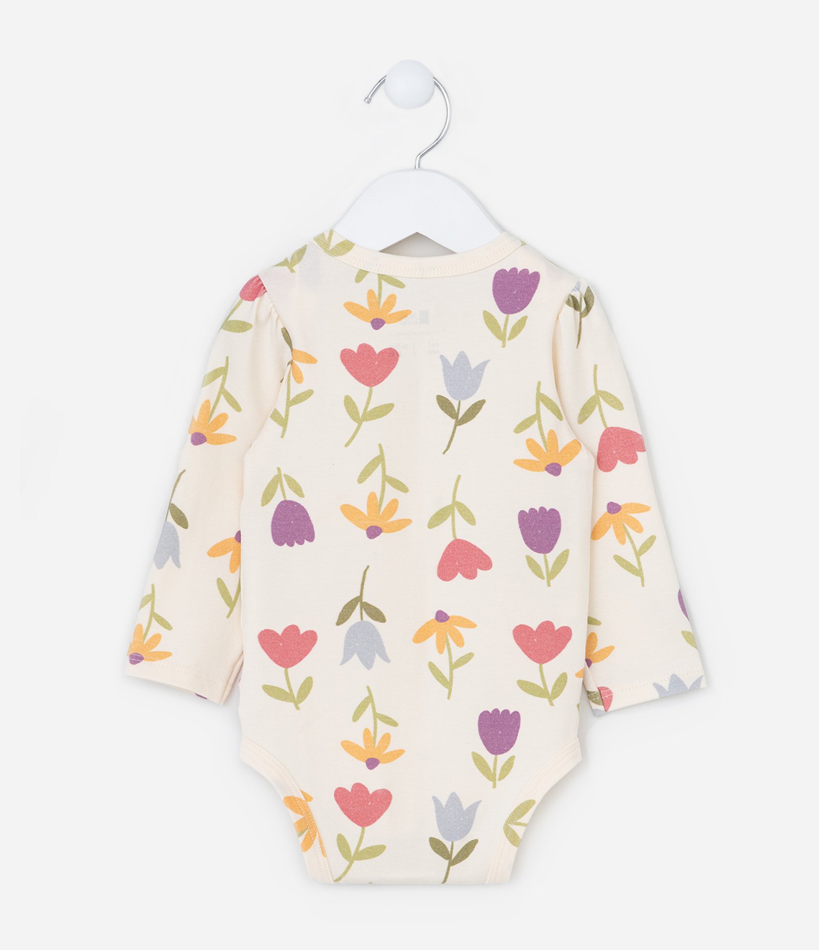Body Infantil com Estampa Tulipinhas - Tam 0 a 24 meses Bege 2