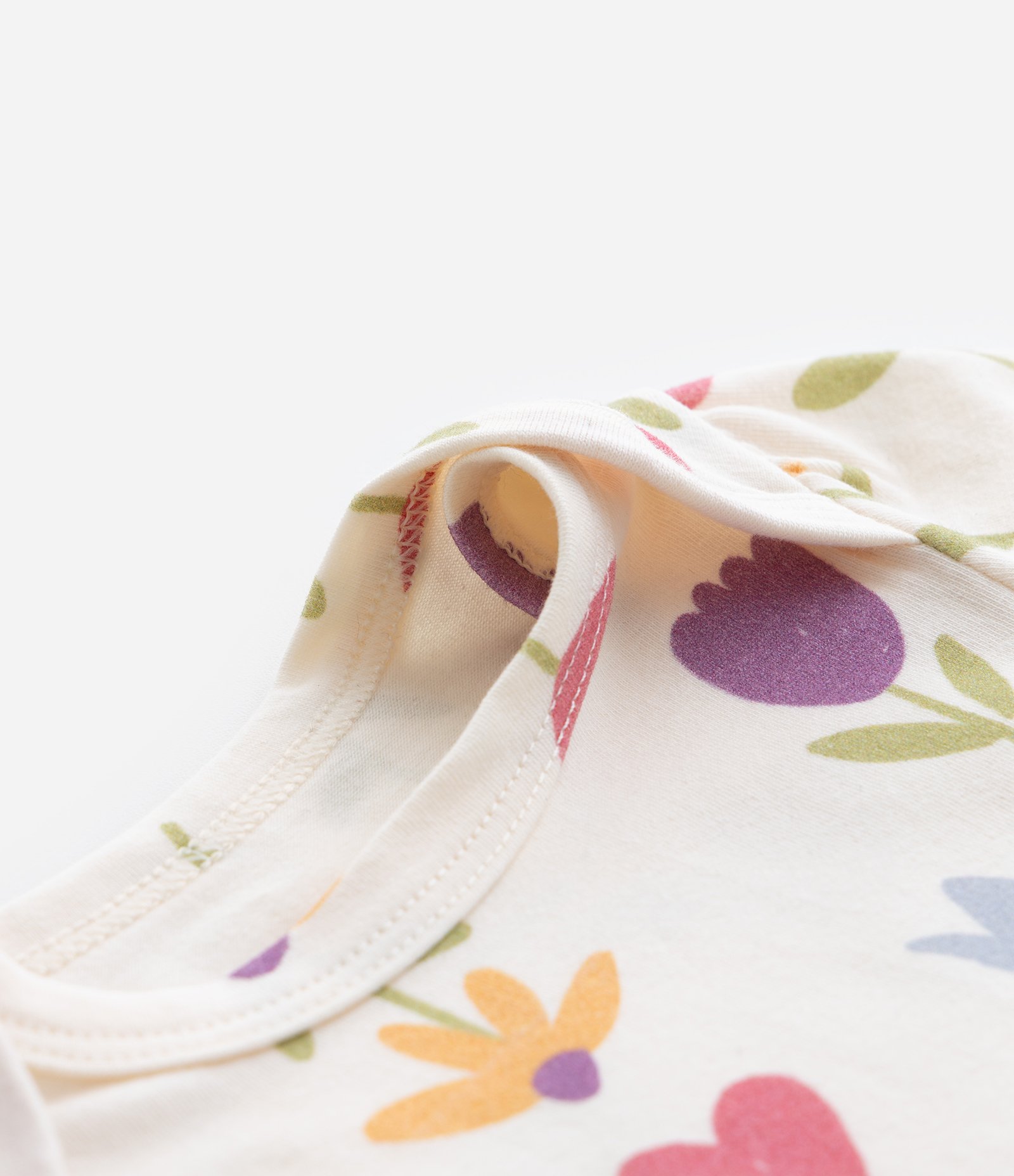 Body Infantil com Estampa Tulipinhas - Tam 0 a 24 meses Bege 4