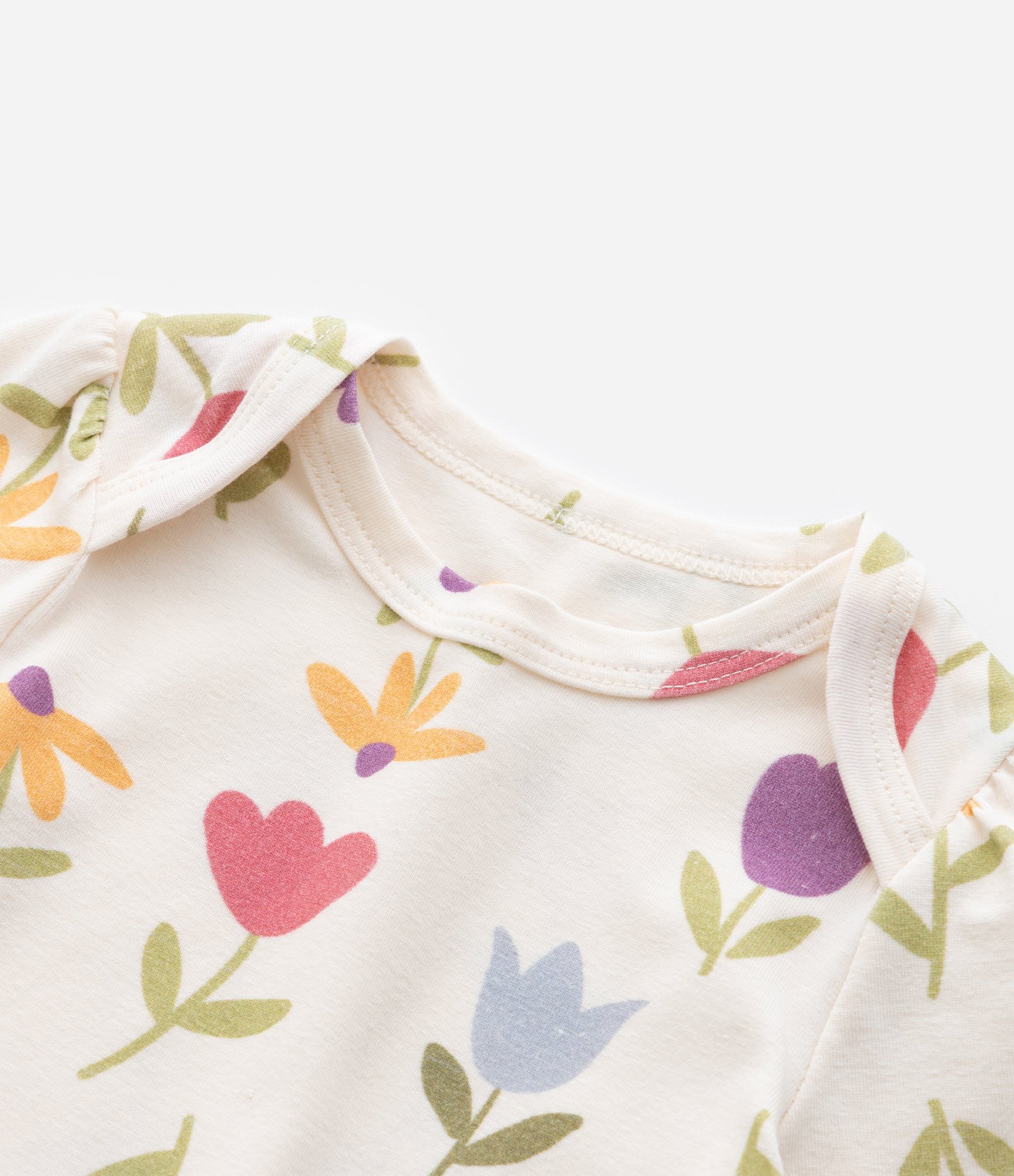 Body Infantil com Estampa Tulipinhas - Tam 0 a 24 meses Bege 6