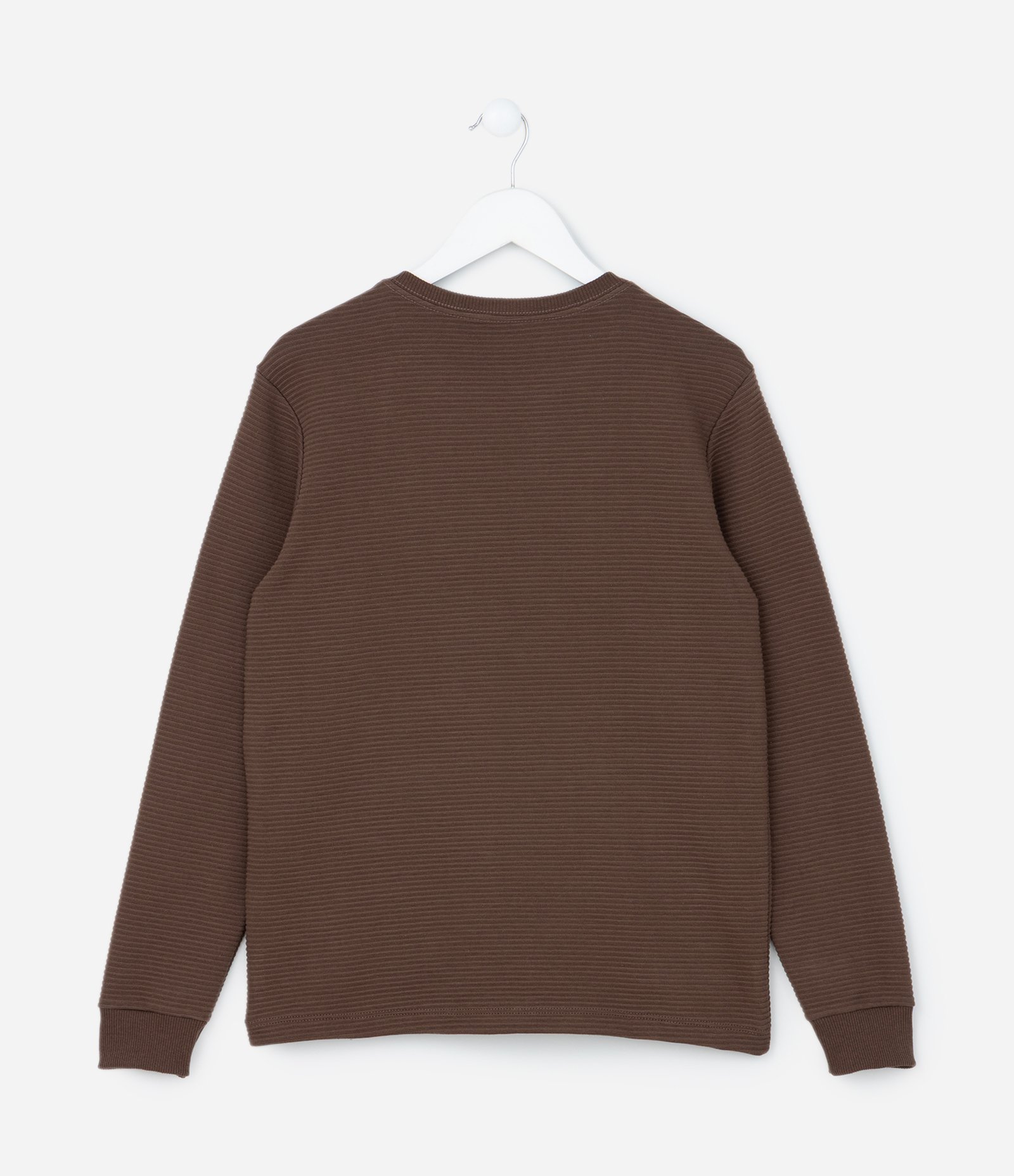 Camiseta Infantil Texturizada com Etiqueta na Barra - Tam 5 a 14 Anos Marrom 2