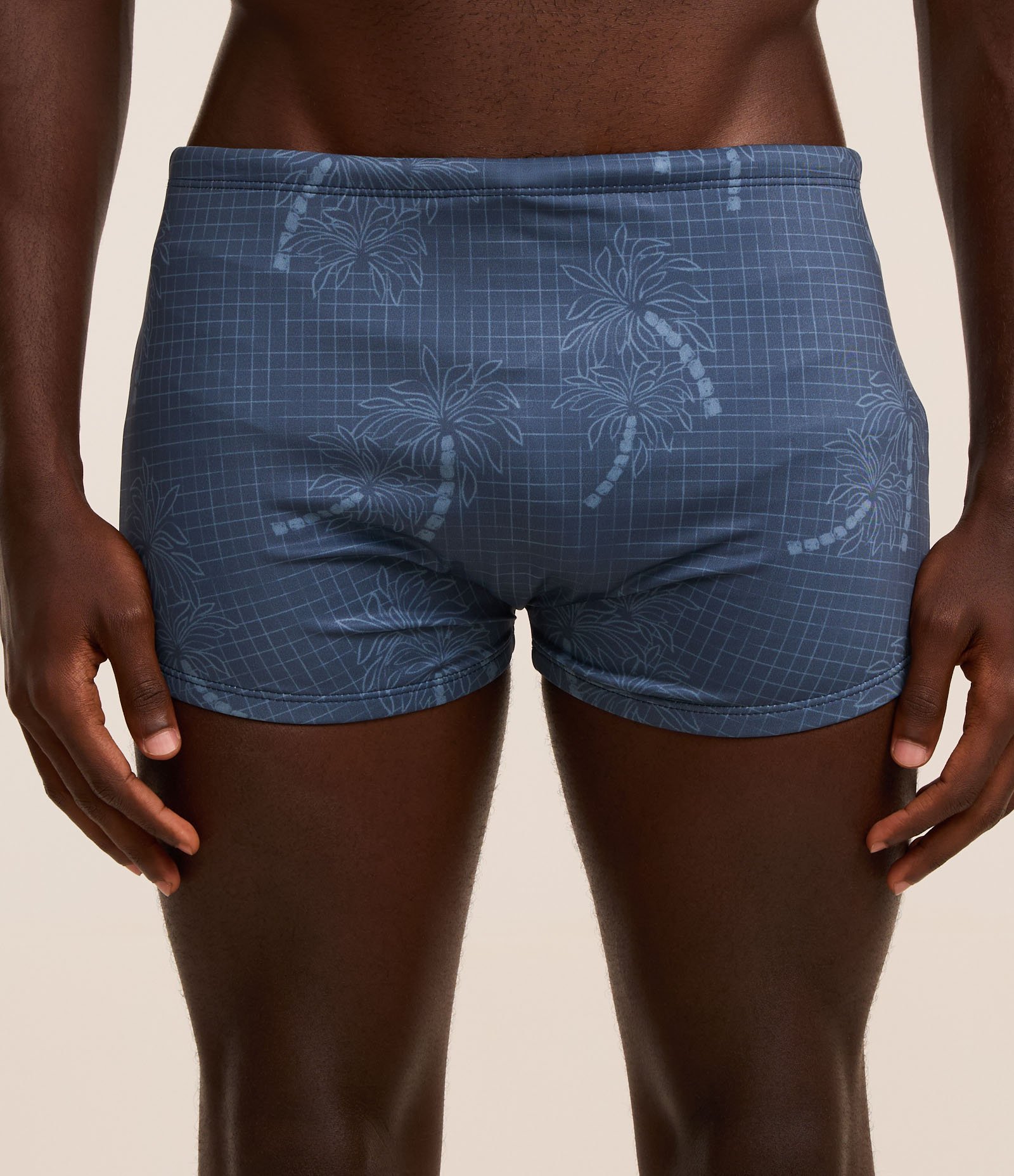 Sunga em Microfibra Leve com Estampa de Coqueiro Azul 2