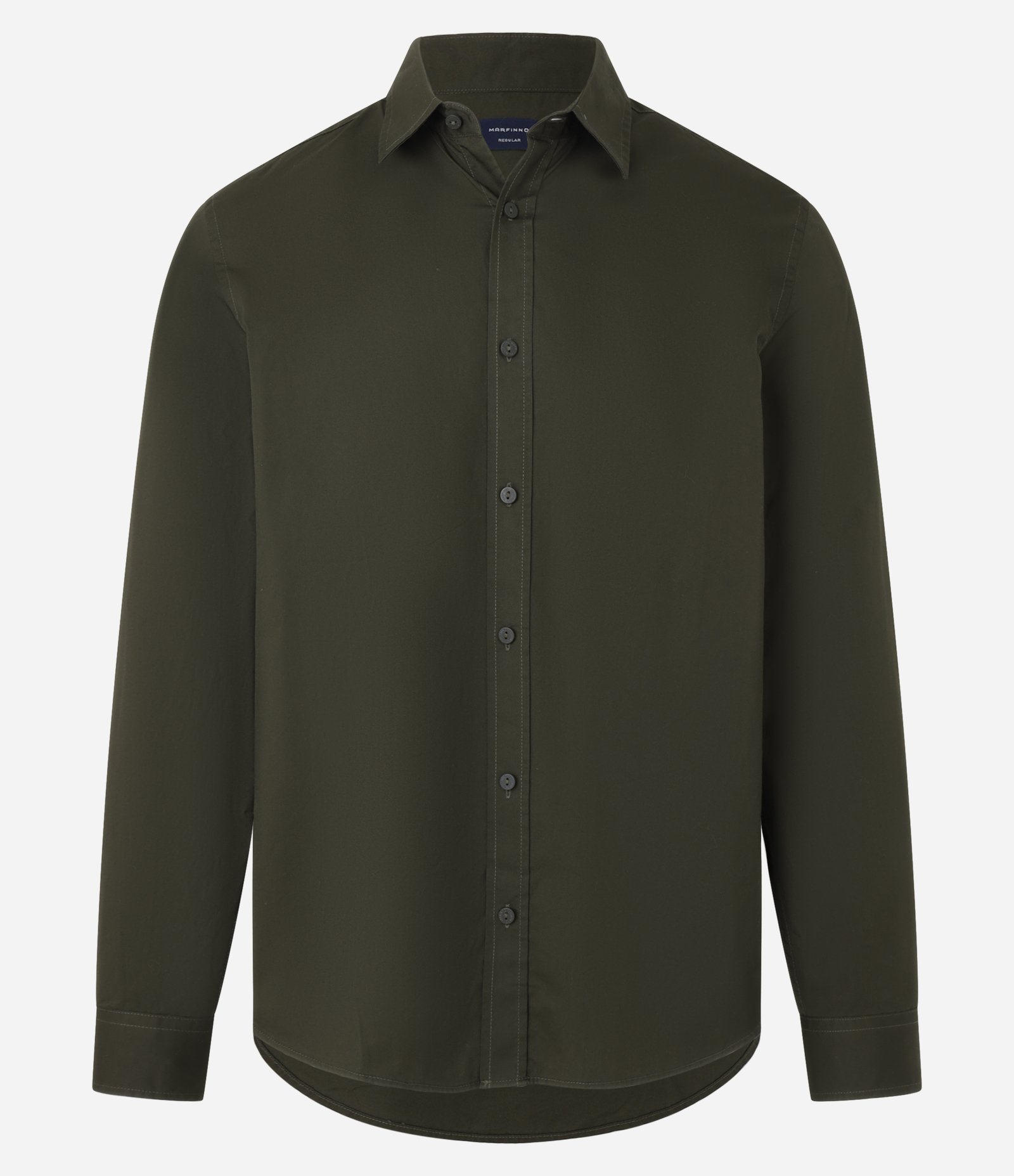 Camisa Regular em Sarja Amaciada Verde 5