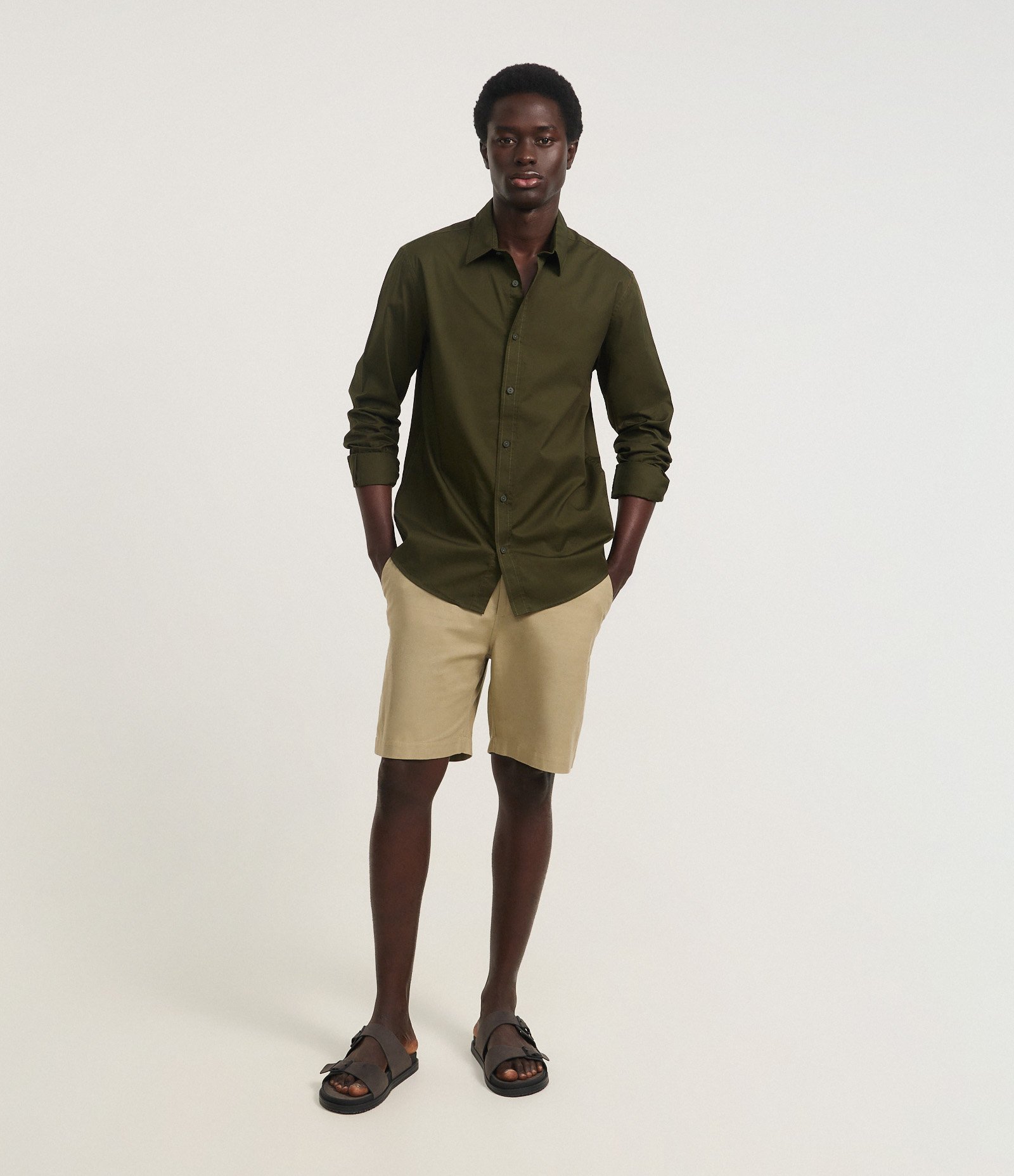 Camisa Regular em Sarja Amaciada Verde 2