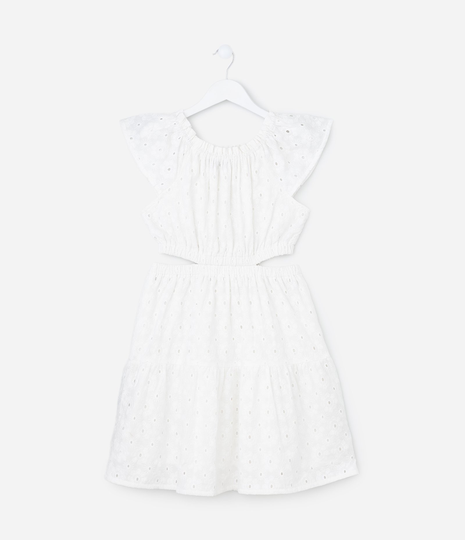 Vestido Marias Infantil em Laise com Cut Out - Tam 5 a 14 Anos Branco 2