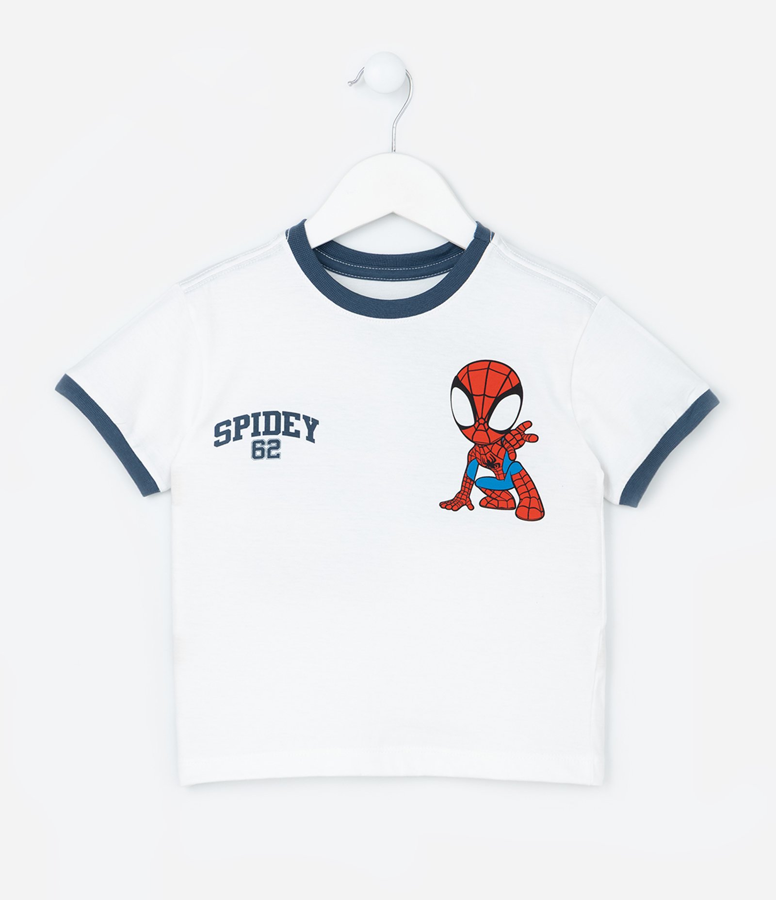 Camiseta Infantil Estampa Frente e Costas Spidey - Tam 2 a 8 Anos Branco 1