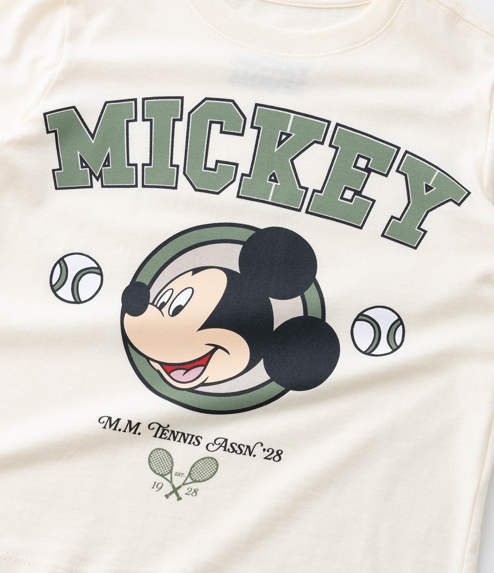 Camiseta Infantil em Algodão com Estampa do Mickey Tenista - Tam 1 a 6 Anos Off White 4