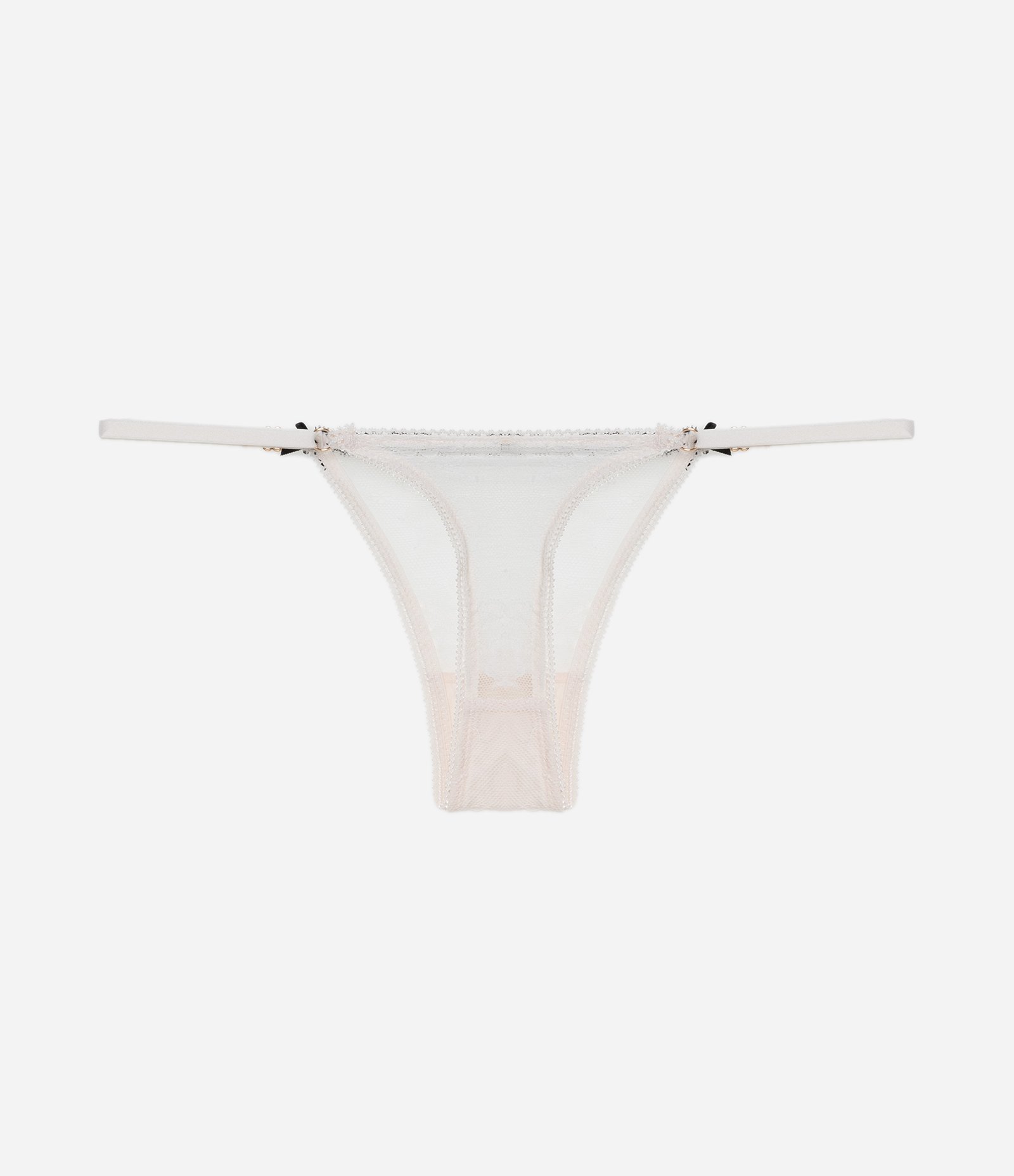 Calcinha String Fio em Laise Floral com Detalhe Contrastante Rosa Claro 6