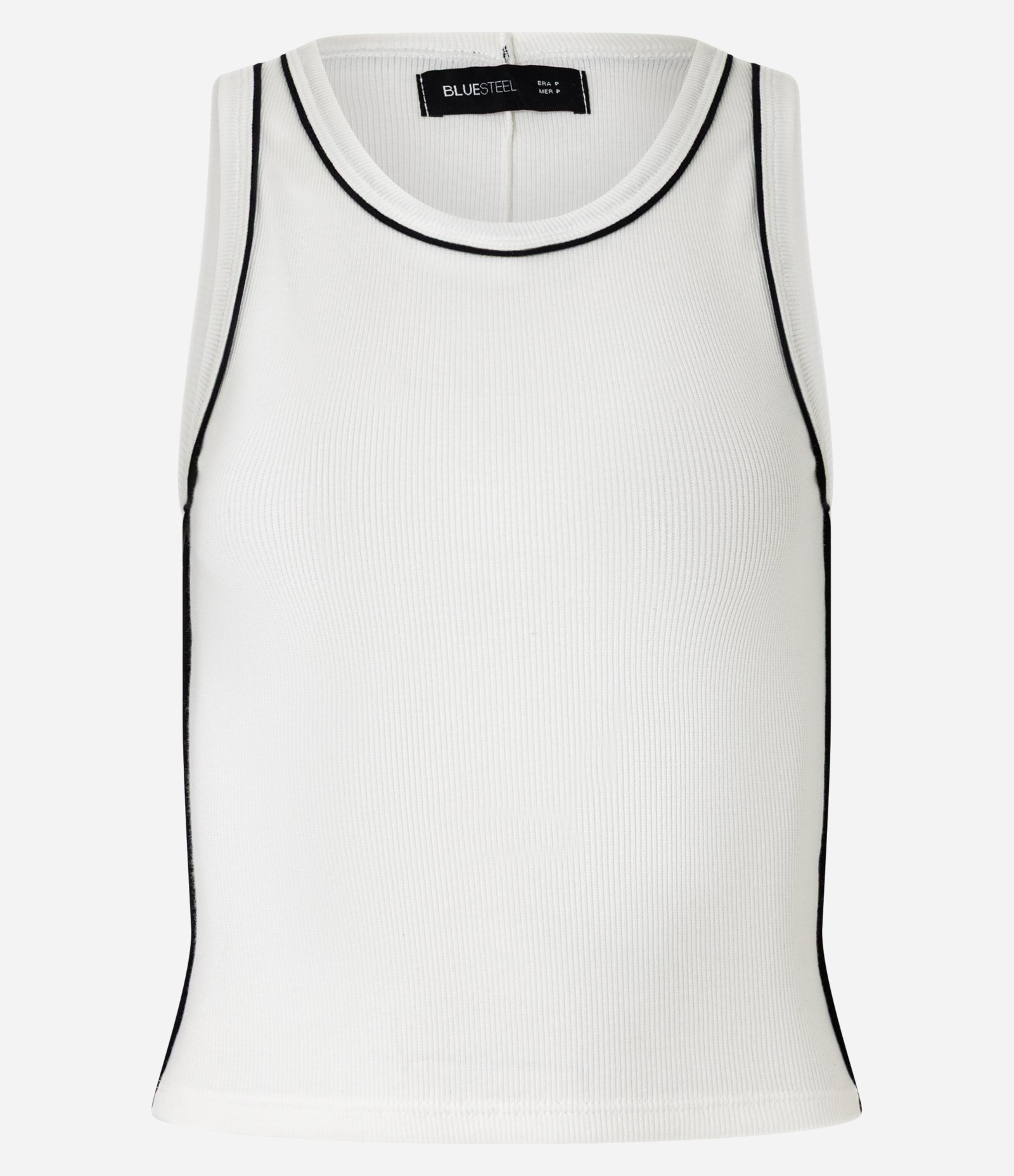 Regata em Ribana com Frisos Contrastantes Branco 4