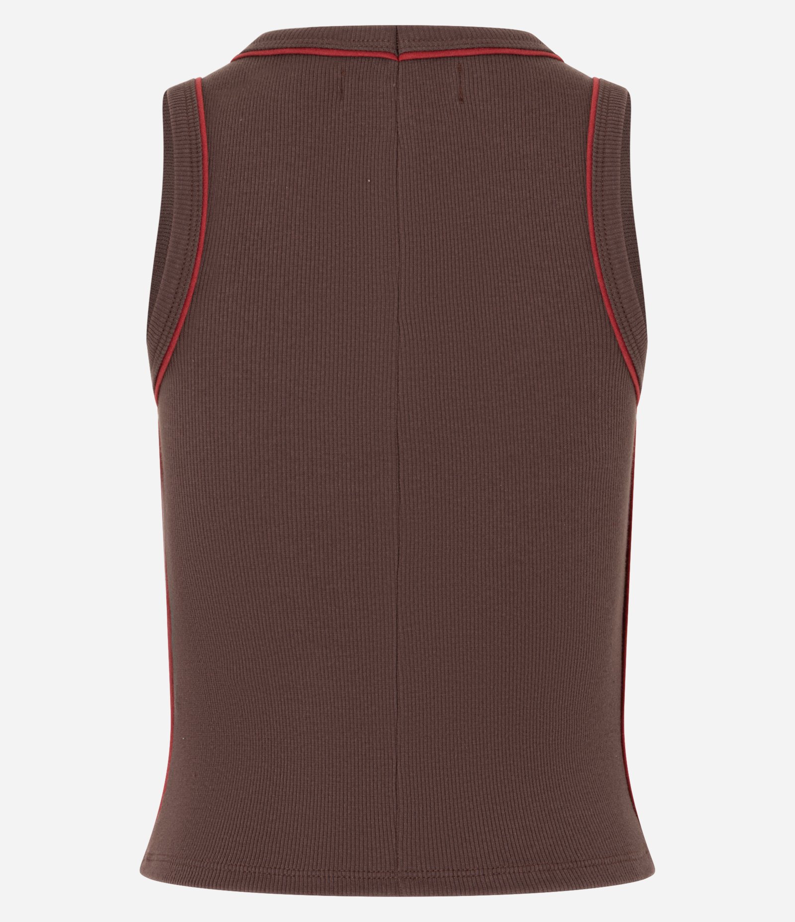 Regata em Ribana com Frisos Contrastantes Marrom 7