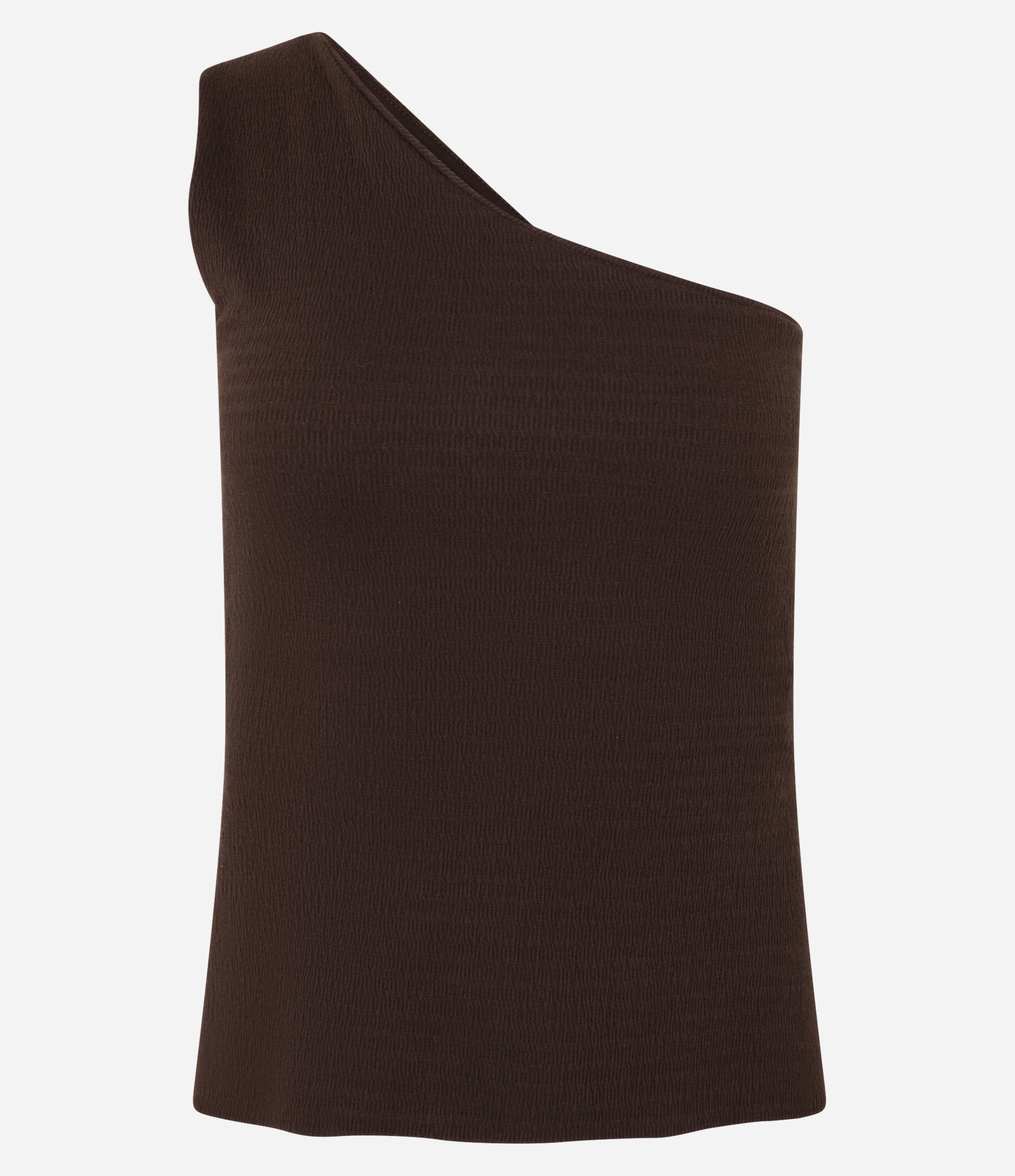 Blusa Texturizada com Ombro Só Marrom 4