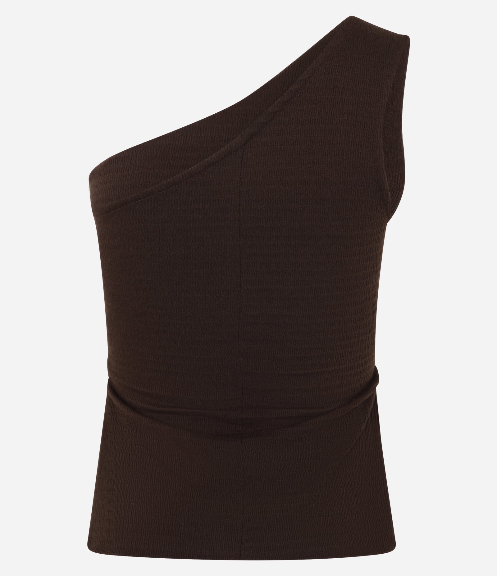 Blusa Texturizada com Ombro Só Marrom 6