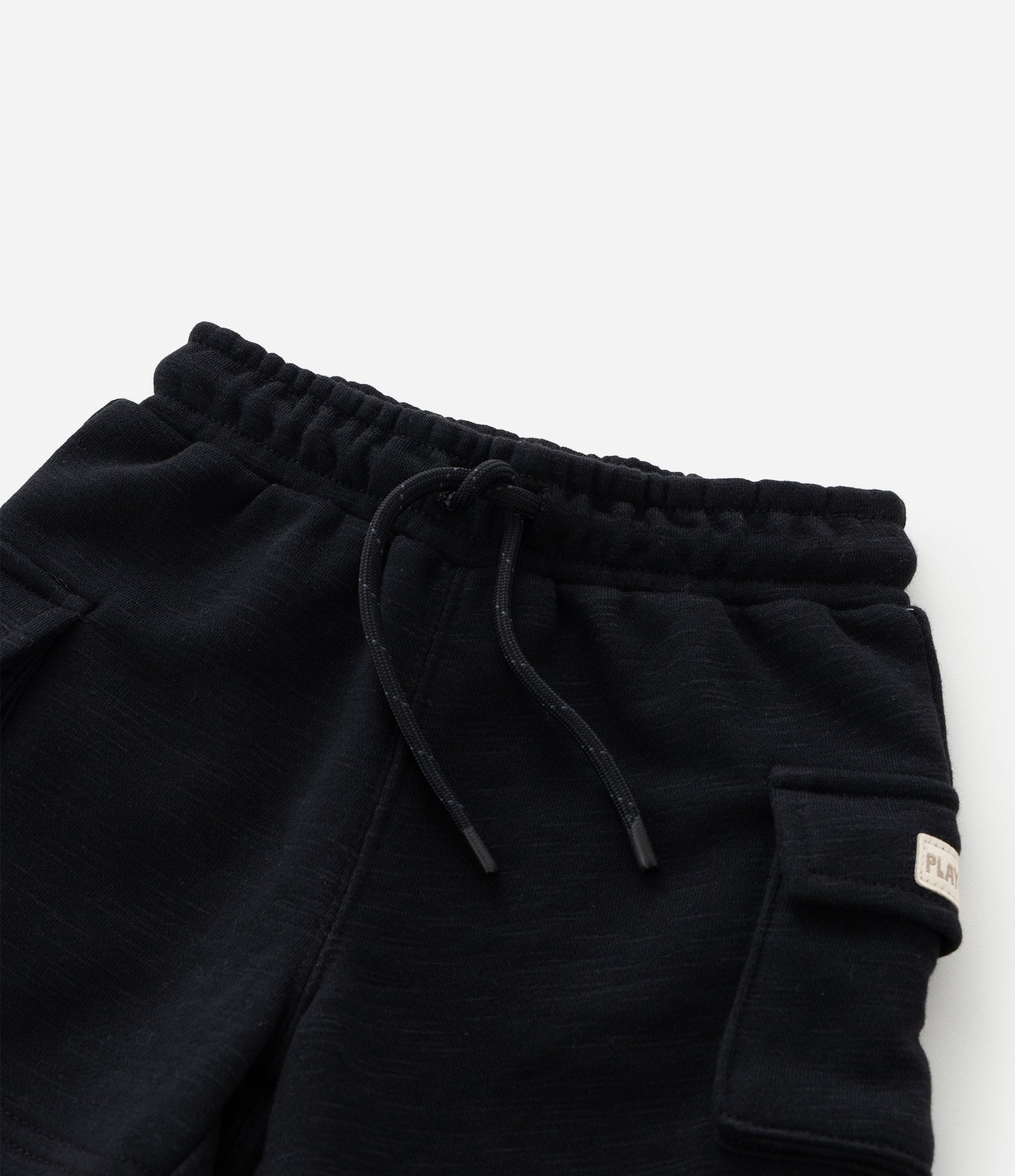 Bermuda Infantil em Moletom com Bolso Cargo - Tam 1 a 6 Anos Preto 4