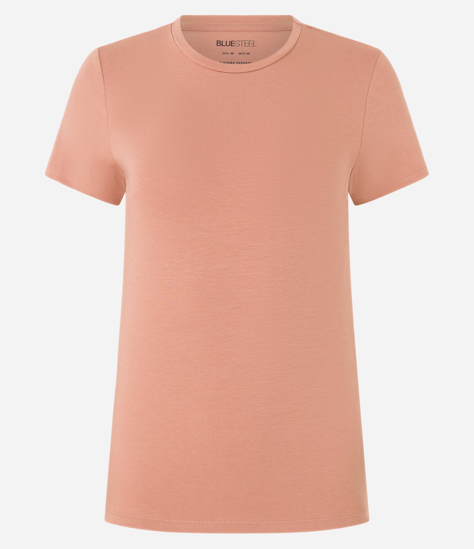 Blusa em Algodão Spandex com Manga Curta Marrom Caramelo 1