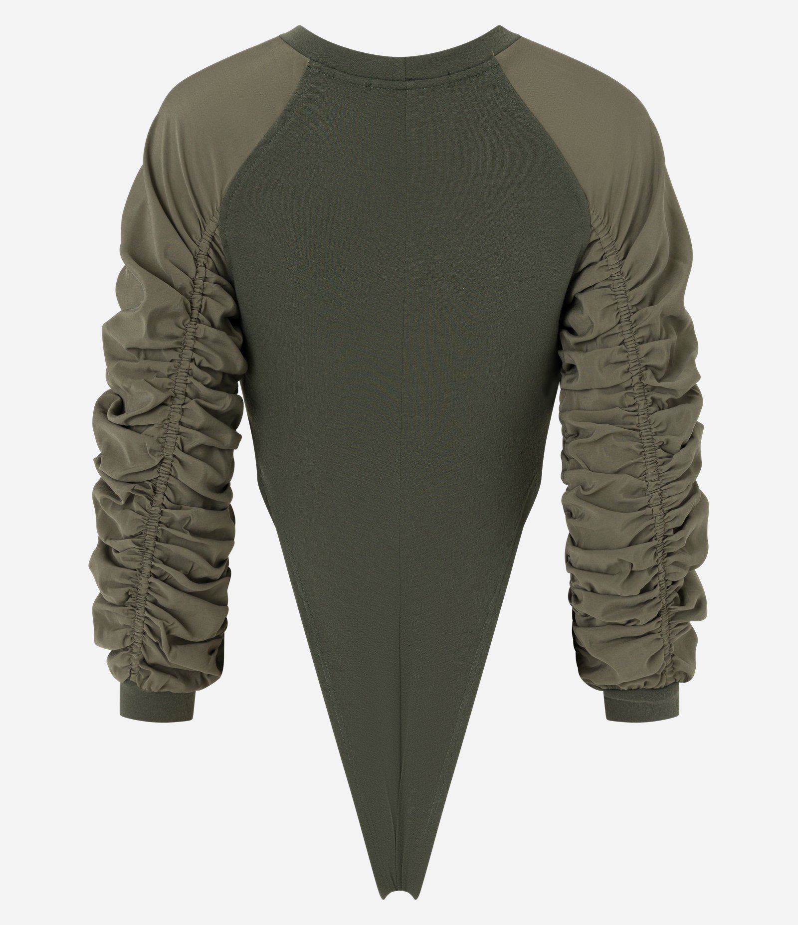 Body em Moletom com Efeito Franzido na Manga Verde 4