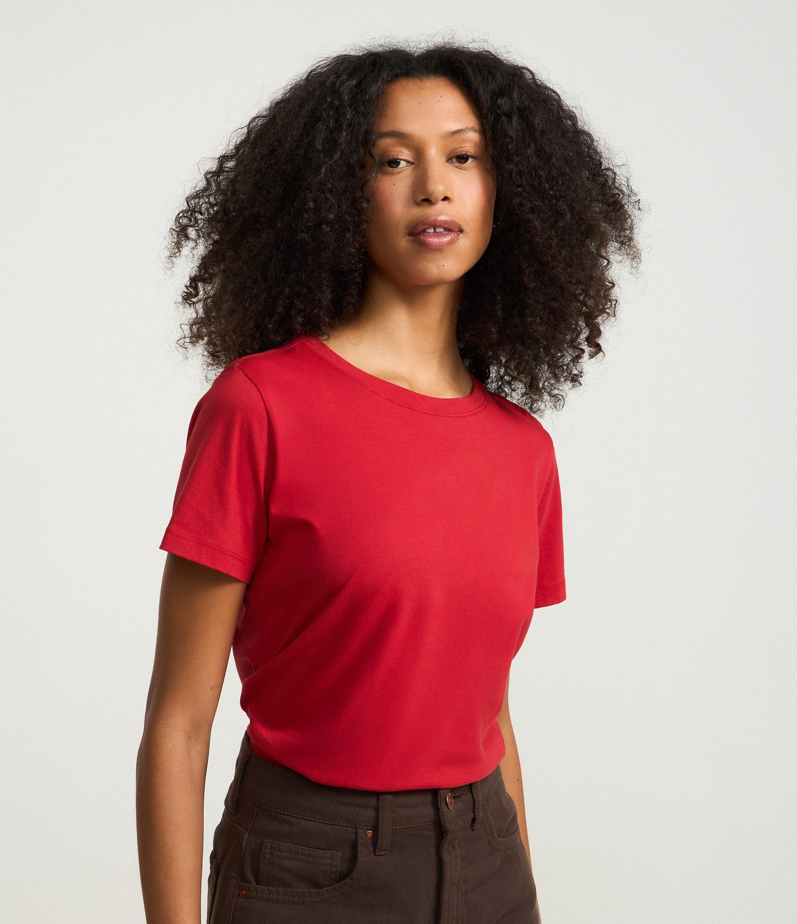 Camiseta Básica em Algodão com Manga Curta Vermelho 2