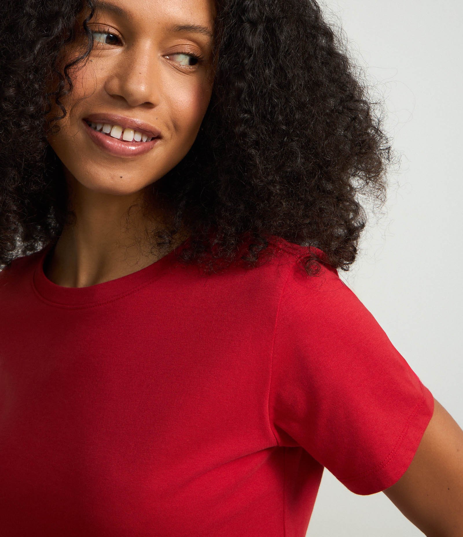 Camiseta Básica em Algodão com Manga Curta Vermelho 4