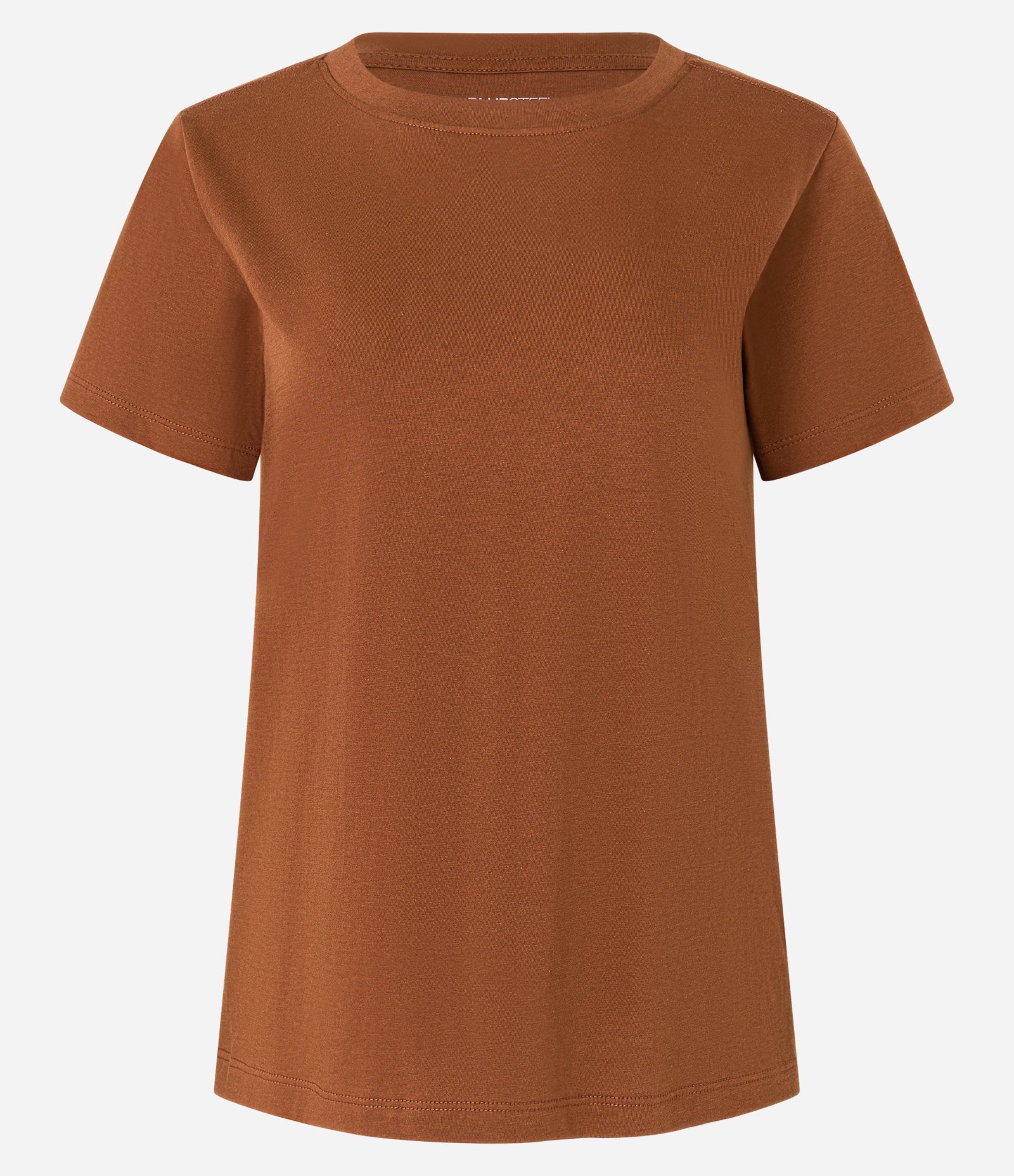 Camiseta Básica em Algodão com Manga Curta Marrom Caramelo 7