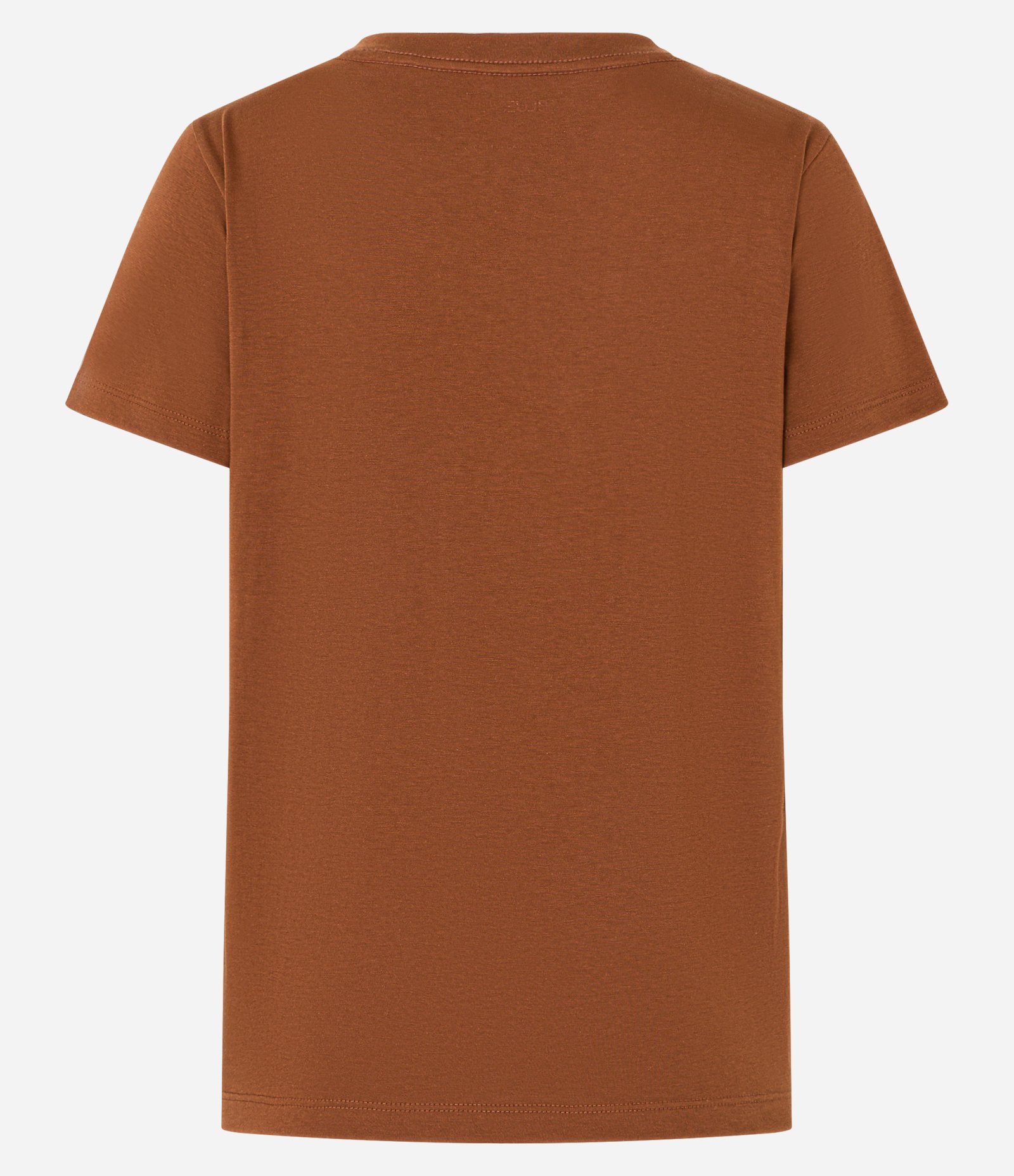 Camiseta Básica em Algodão com Manga Curta Marrom Caramelo 8