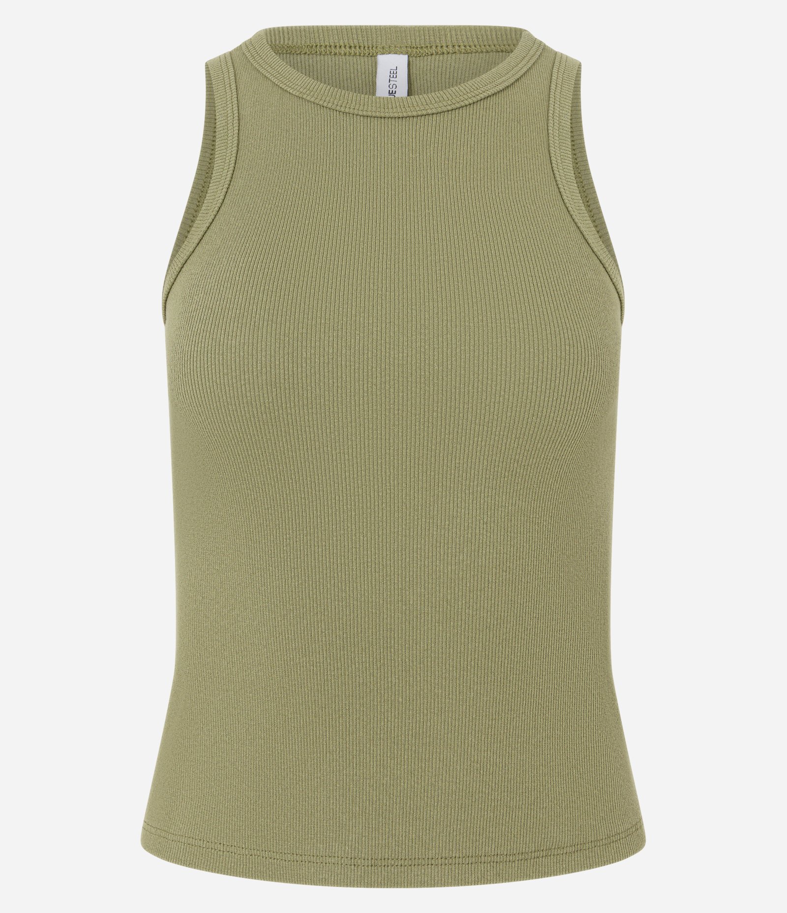 Blusa Regata Básica em Ribana com Leve Textura Verde 4