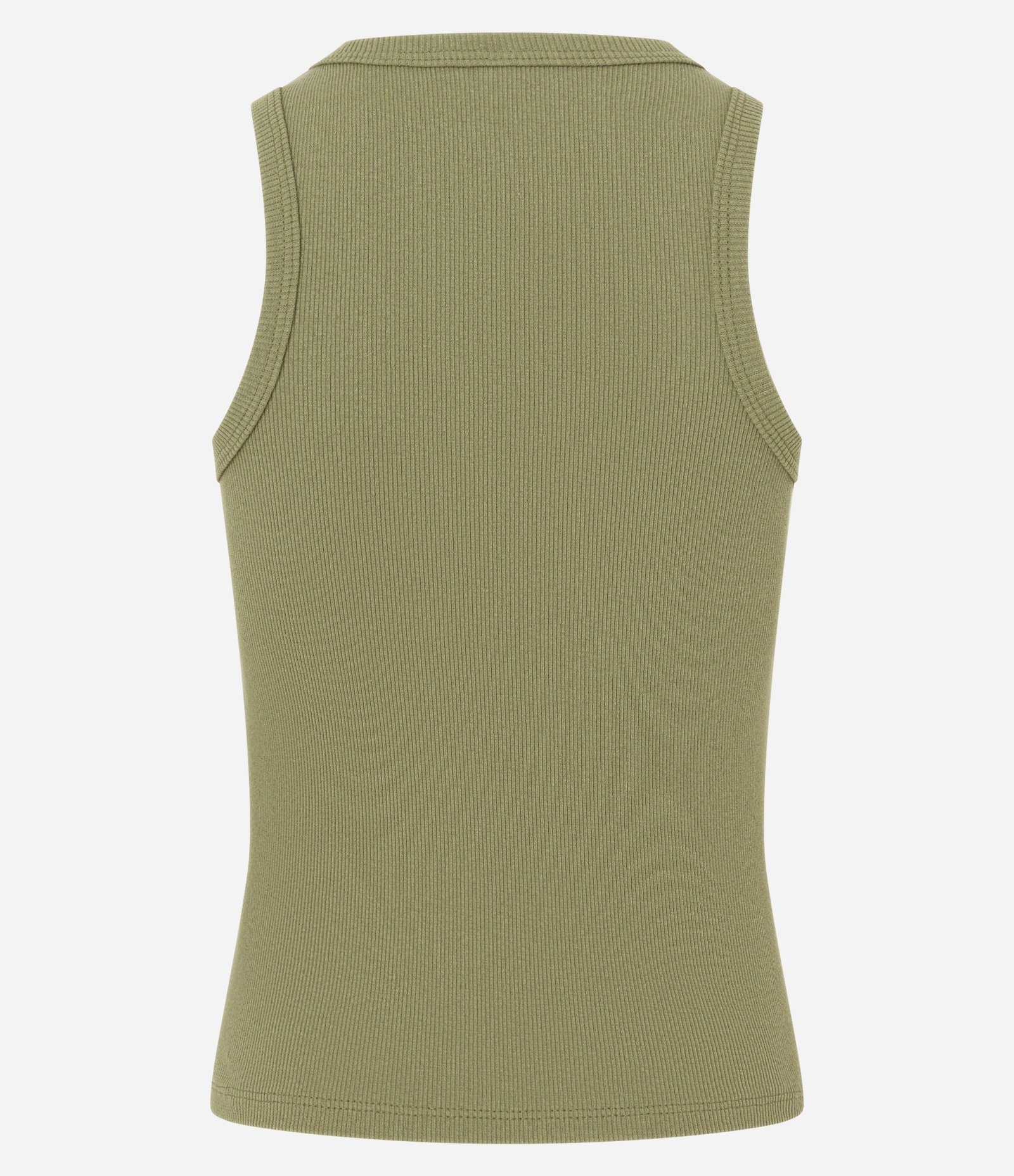 Blusa Regata Básica em Ribana com Leve Textura Verde 6