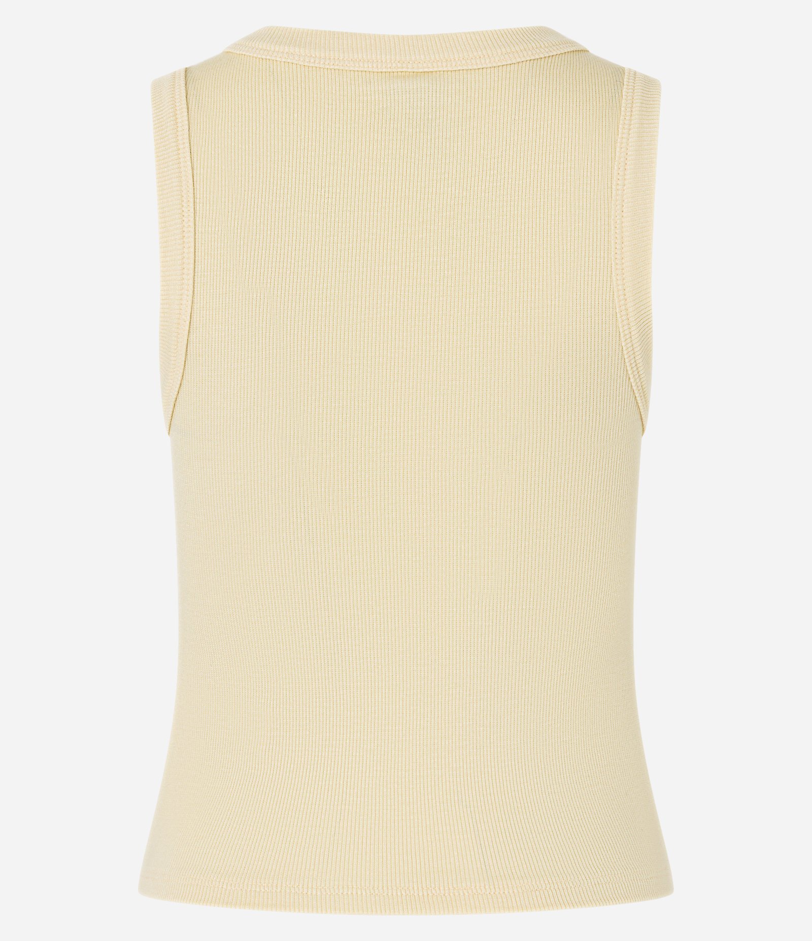 Regata Cropped Básica em Ribana Canelada Bege Creme 8