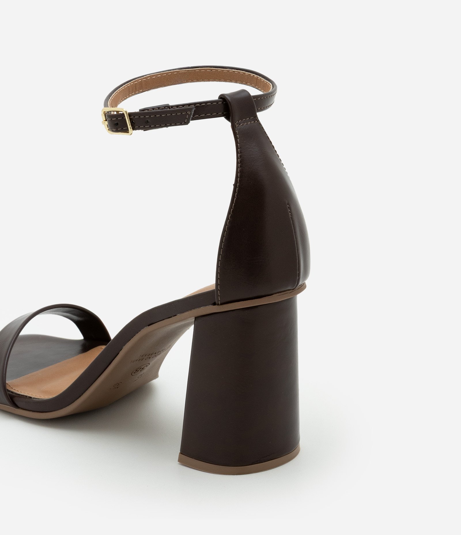 Sandália com Salto Alto Grosso Marrom 4