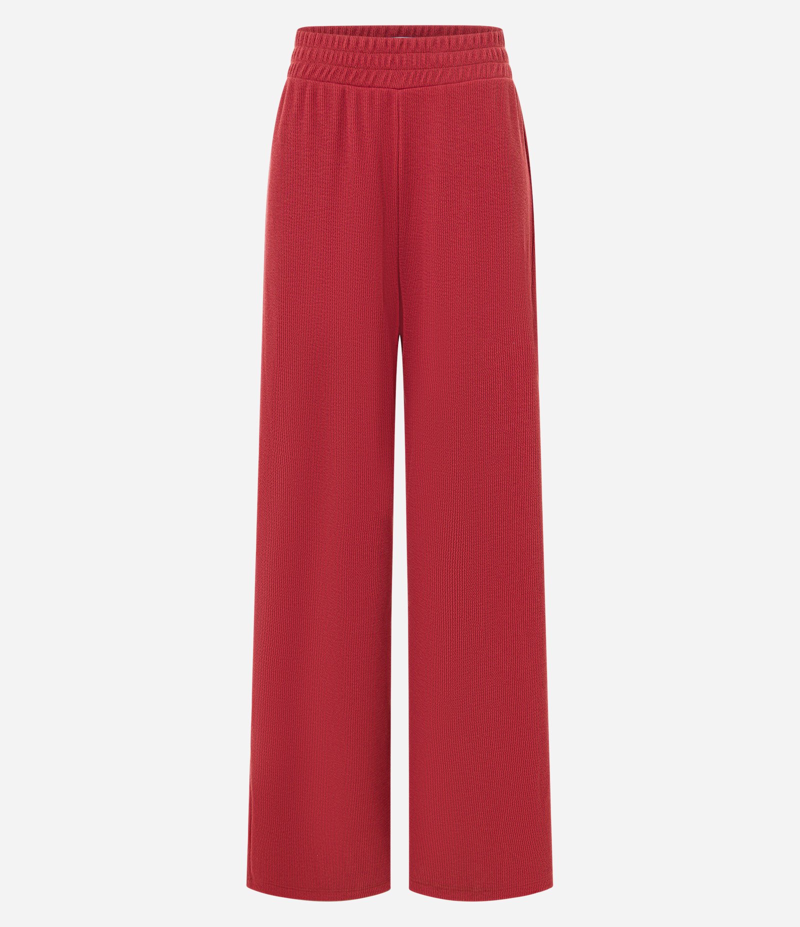 Calça Reta em Ribana Texturizada Vermelho 5