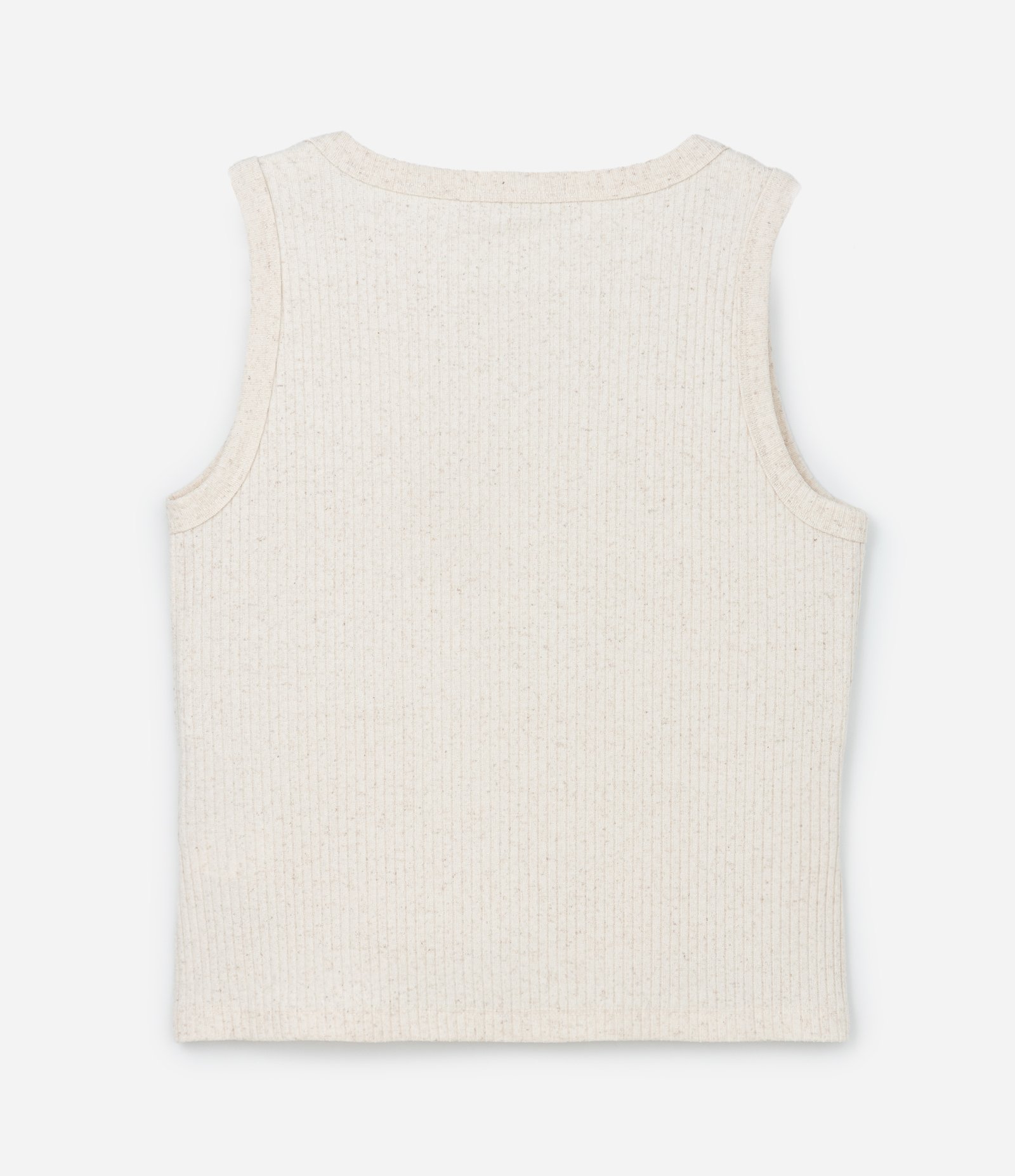 Blusa Regata em Ribana com Textura Curve & Plus Size Bege 5