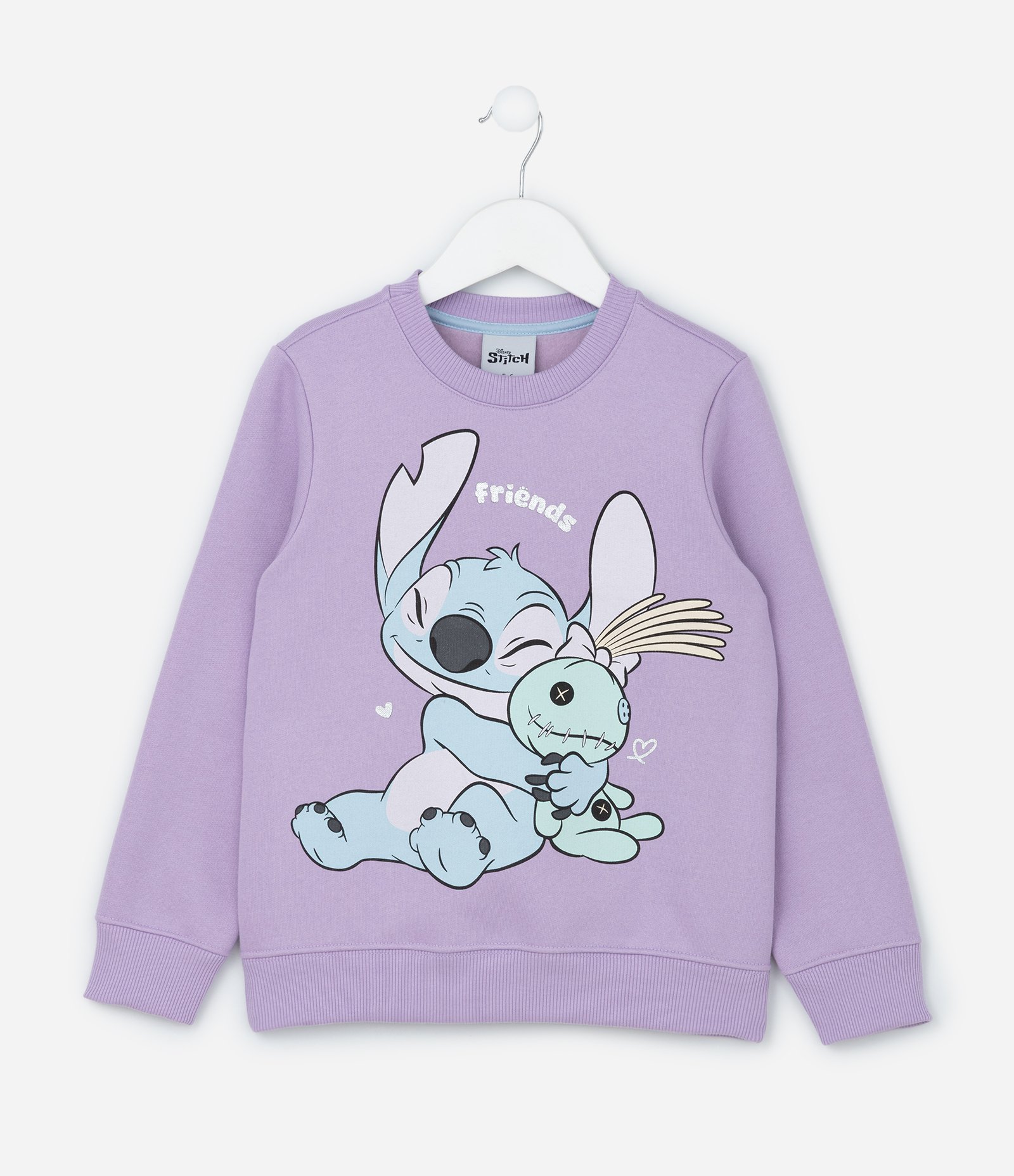Casaco Infantil com Estampa Stitch e Xepa Abraçados - Tam 1 a 14 Anos Lilás 1