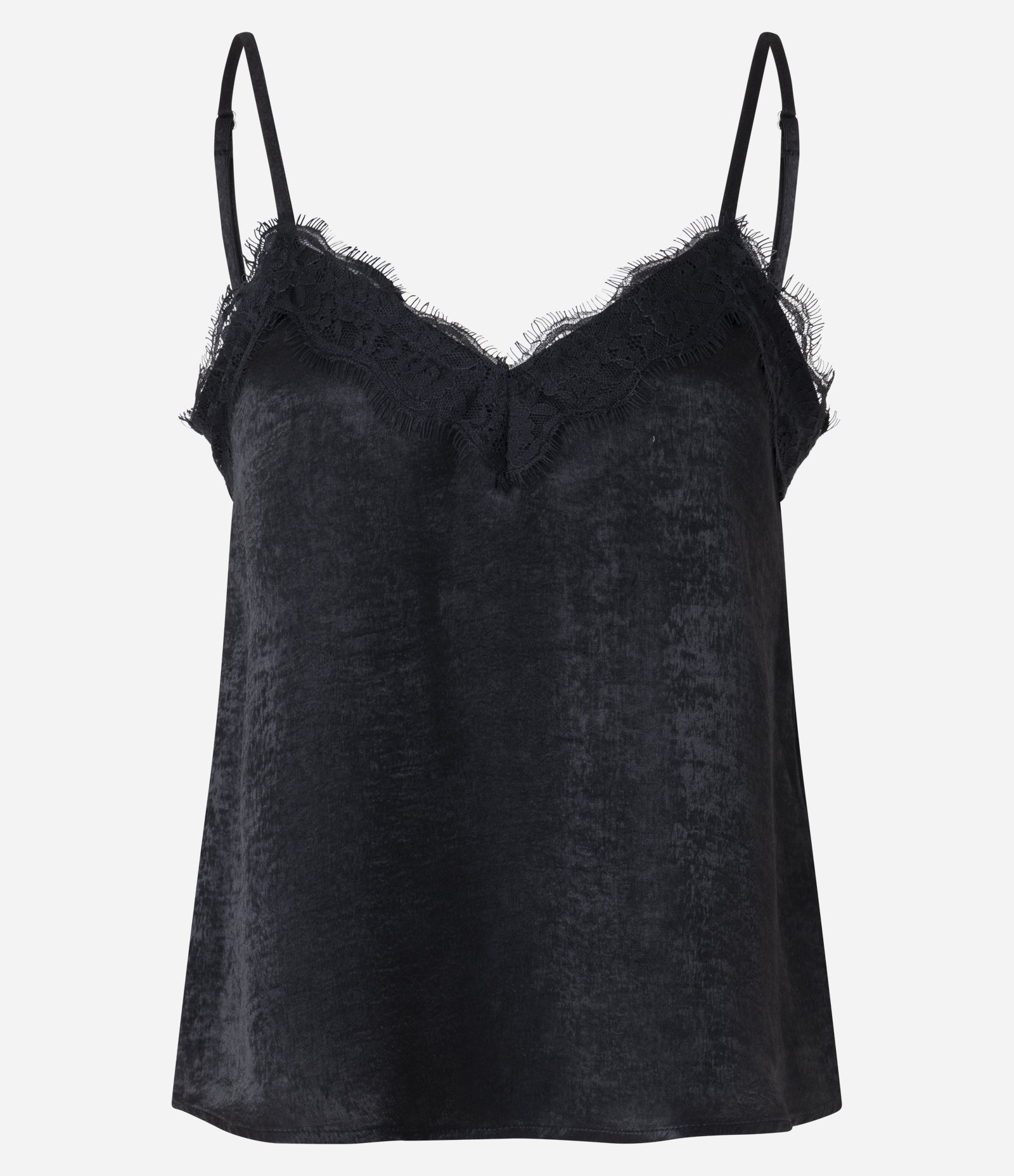 Blusa em Cetim com Detalhes em Renda Preto 6