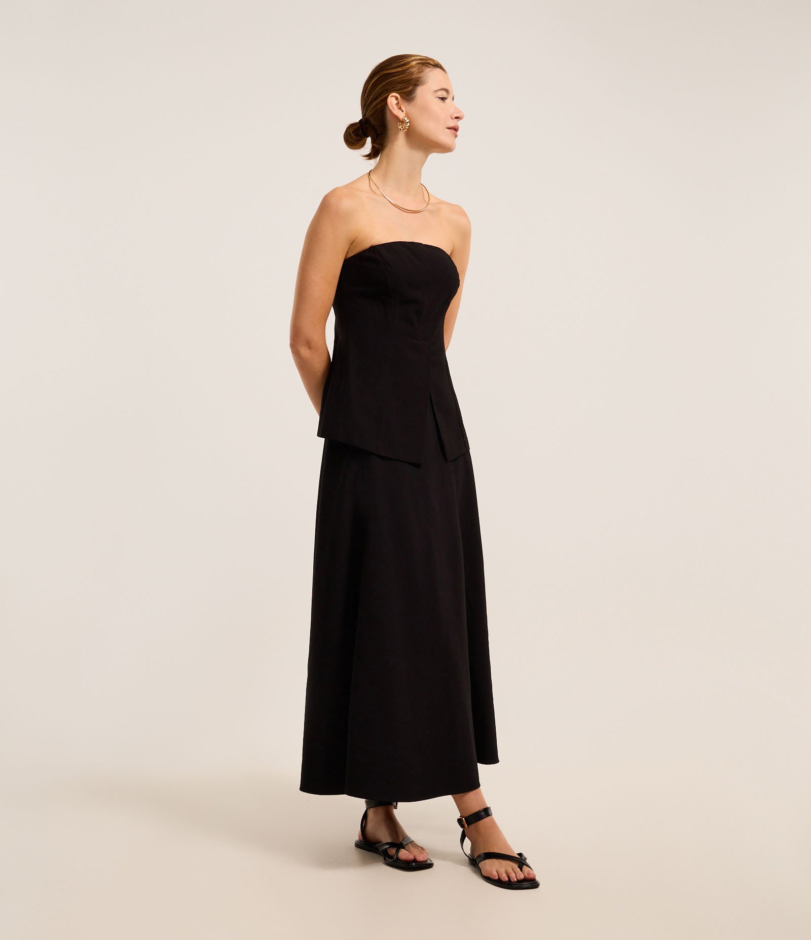 Blusa Tomara Que Caia Alfaiatada com Lastex nas Costas Preto 2