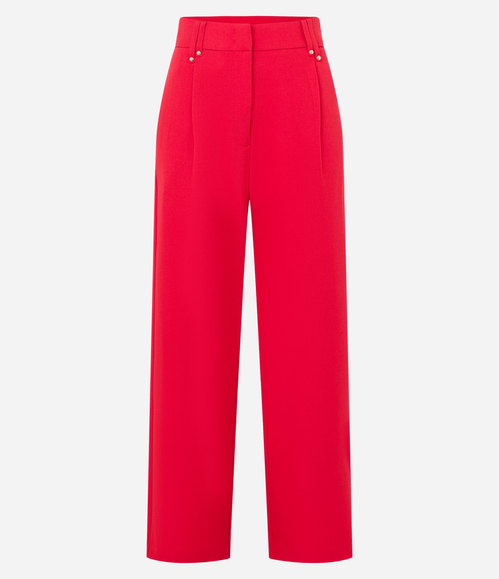 Calça Wide Leg Alfaiatada com Cós Duplo e Detalhe de Rebite Vermelho 5
