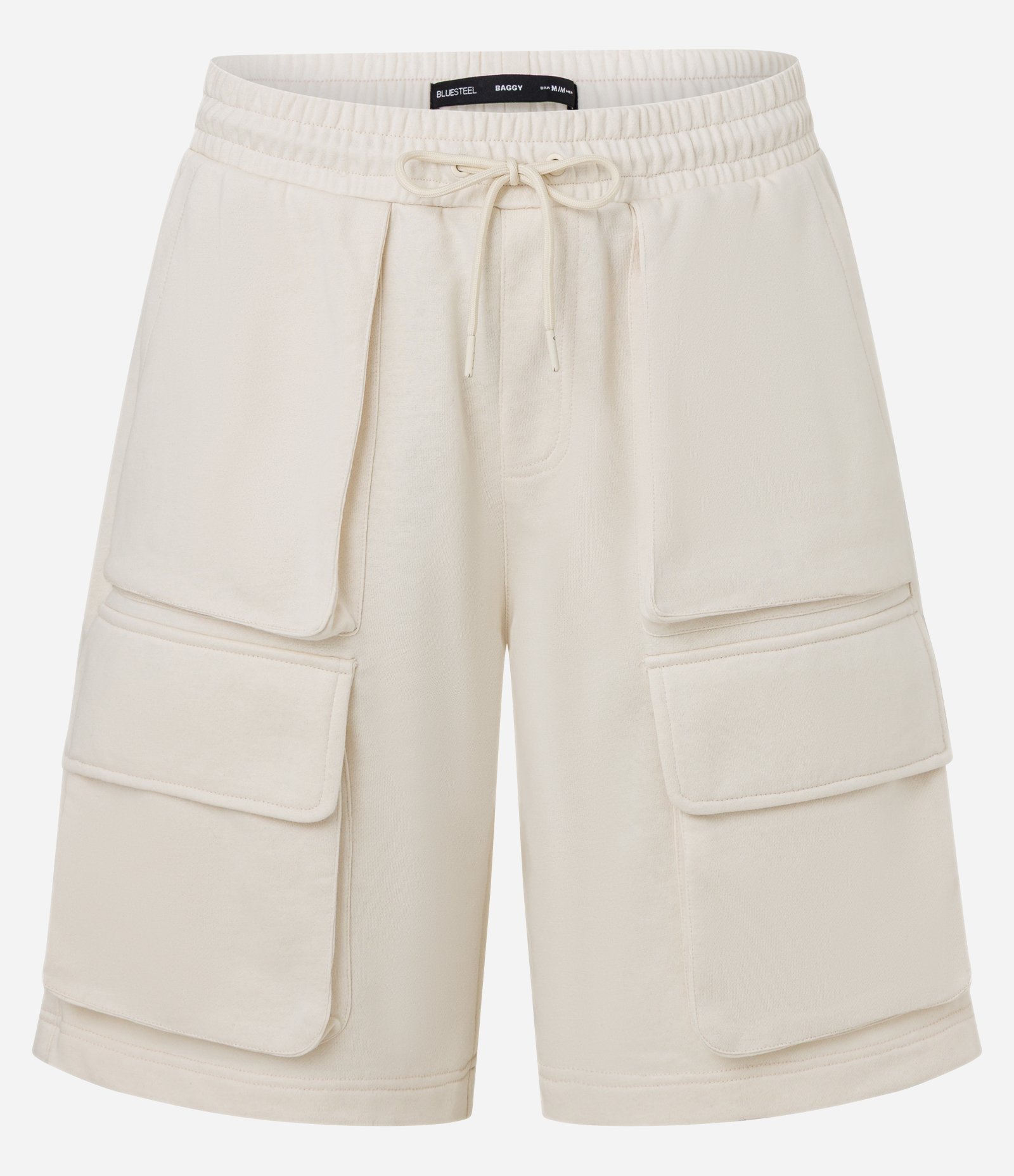 Bermuda Baggy em Moletom com Bolso Cargo Bege 5