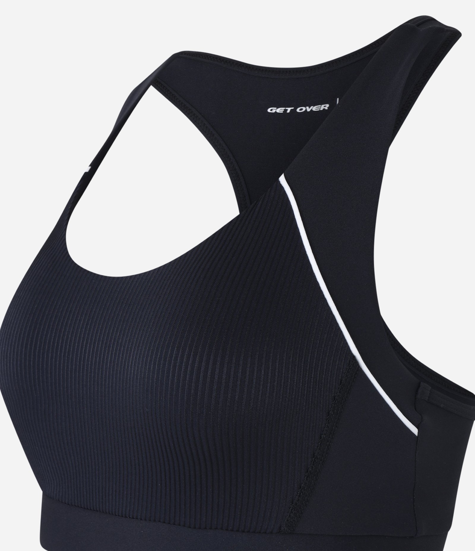 Top Nadador Esportivo em Microfibra com Friso Contrastante Preto 6