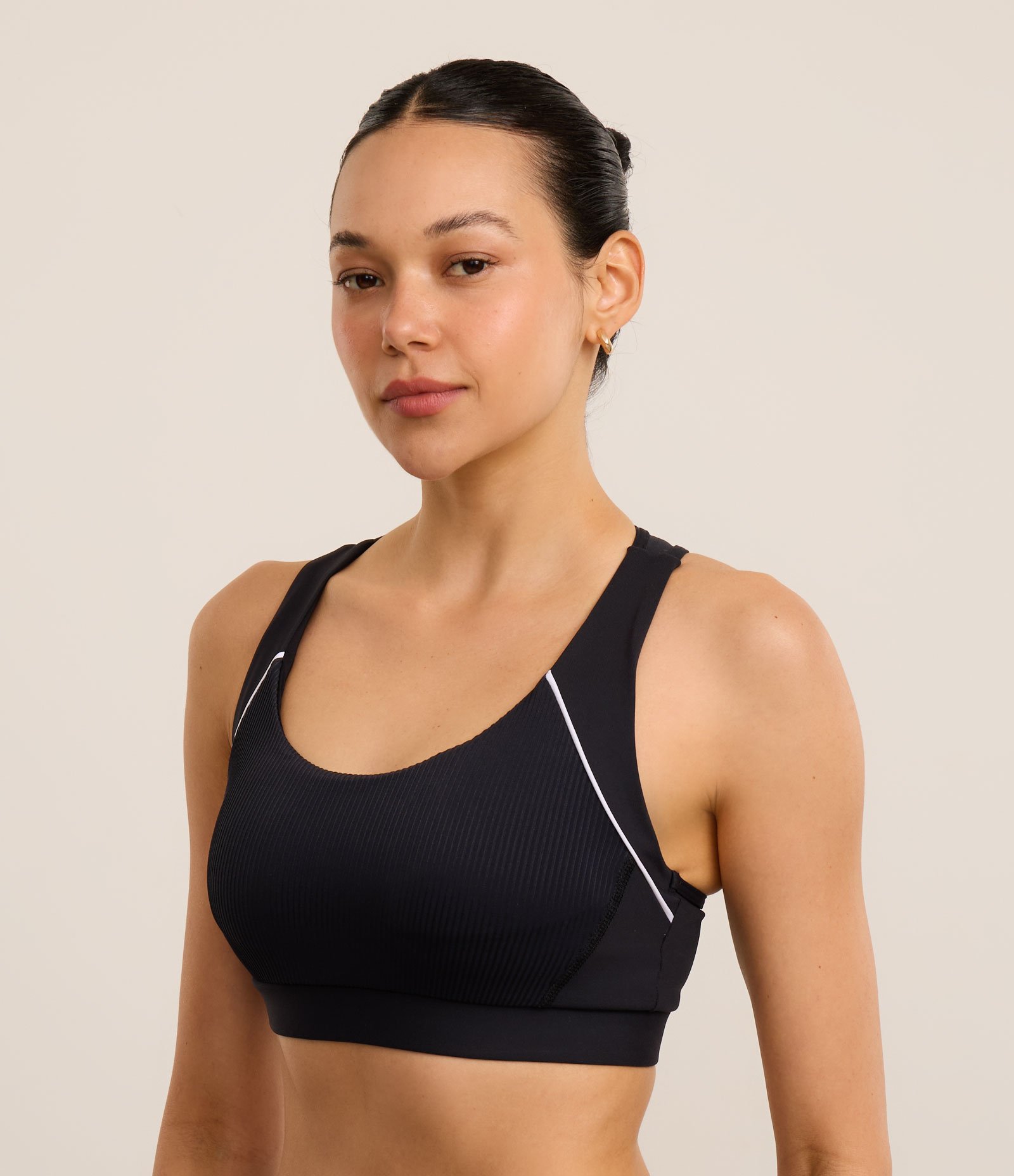 Top Nadador Esportivo em Microfibra com Friso Contrastante Preto 1