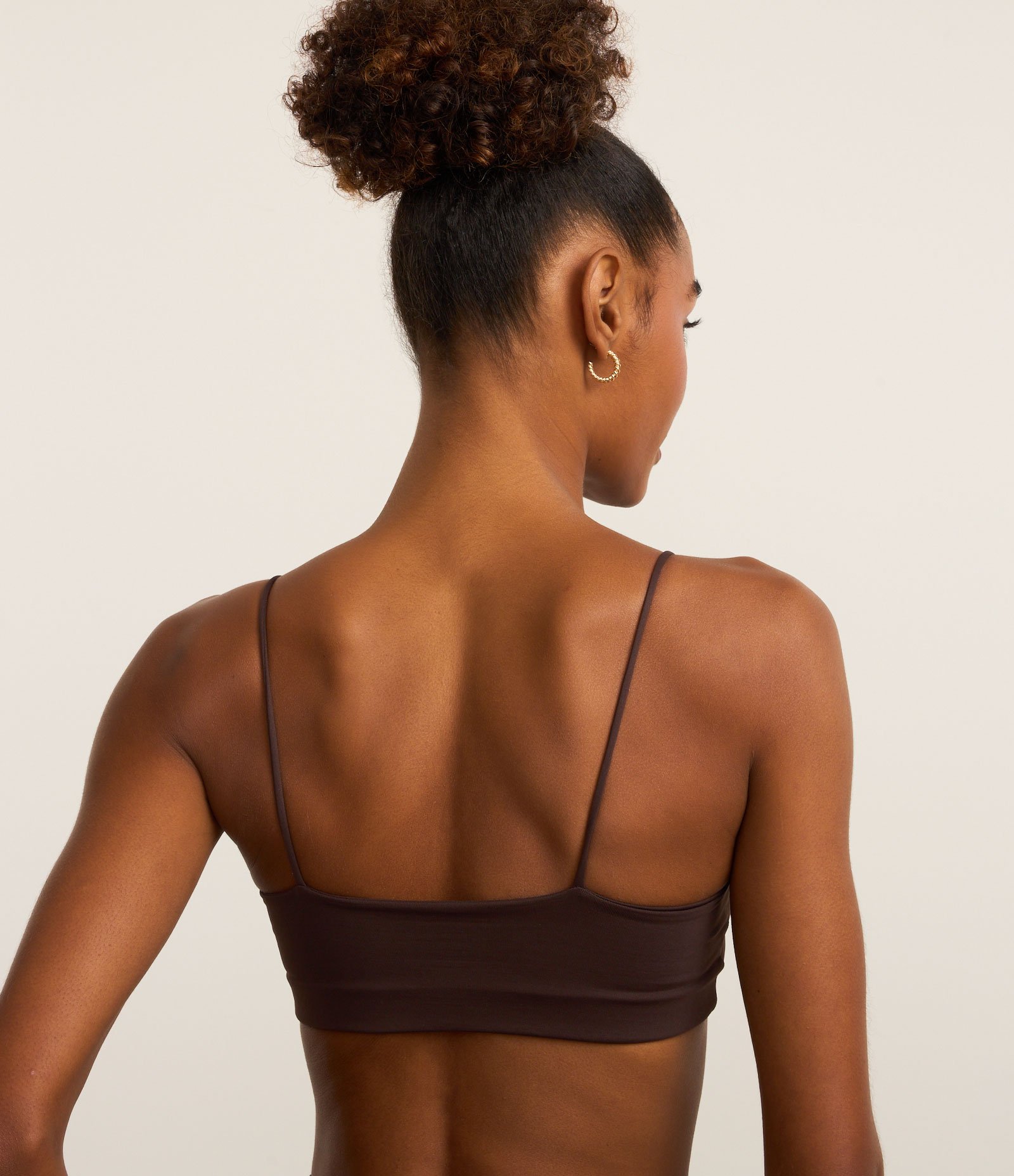 Top Esportivo em Poliamida com Alças Finas Marrom 3