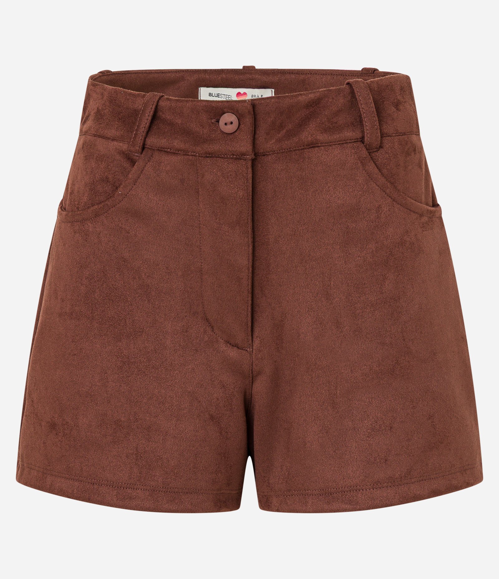 Short Curto em Suede com Bolso Faca Marrom 5