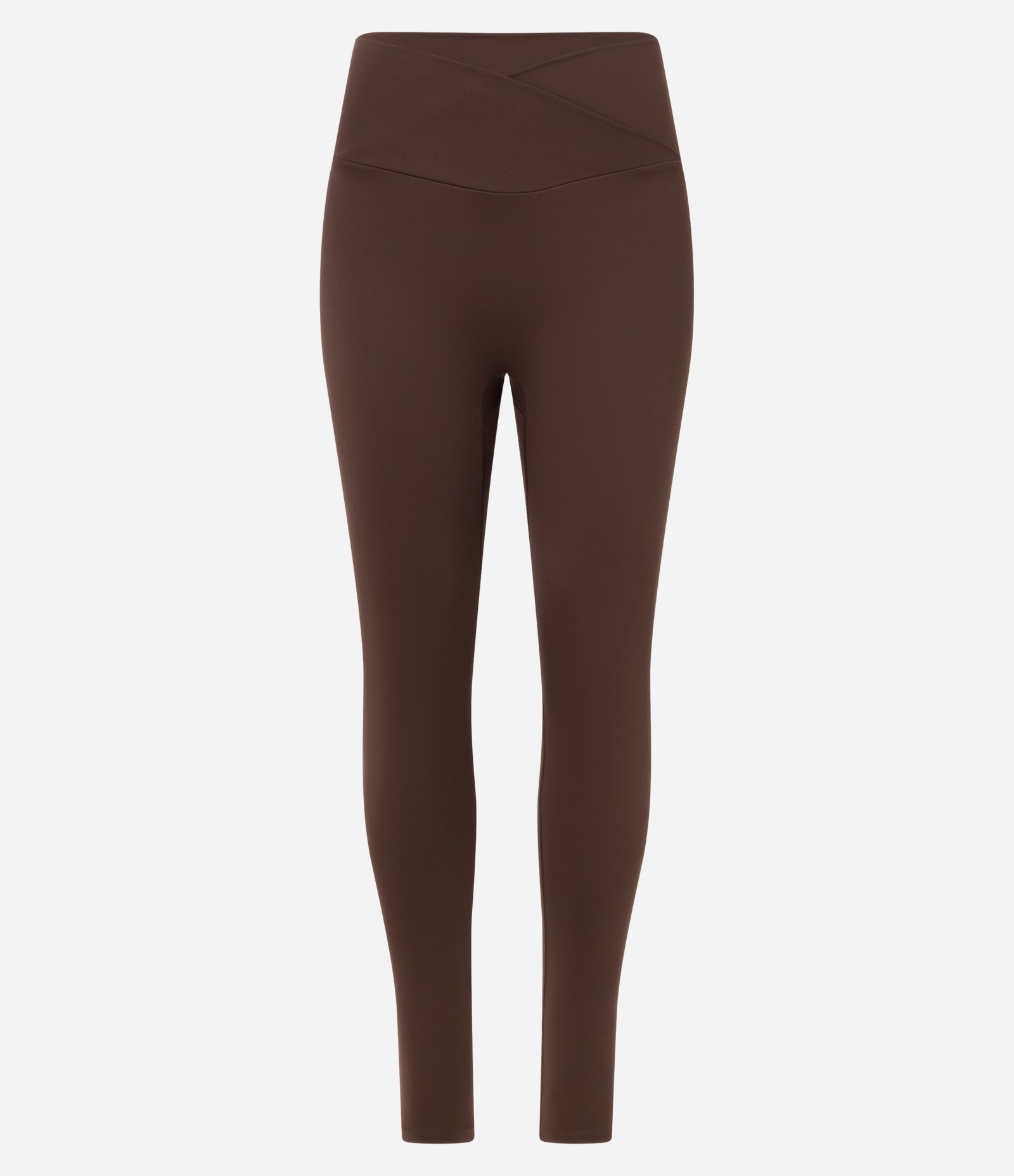 Calça Legging Esportiva em Microfibra com Cós Transpassado Marrom 5