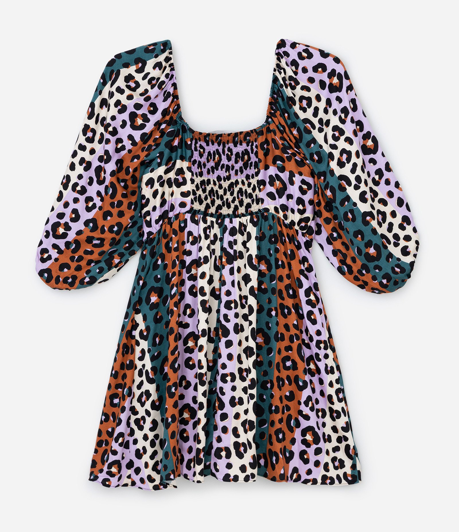 Vestido Curto com Decote Transpassado em Animal Print Curve & Plus Size Lilás/Marrom/Verde 5