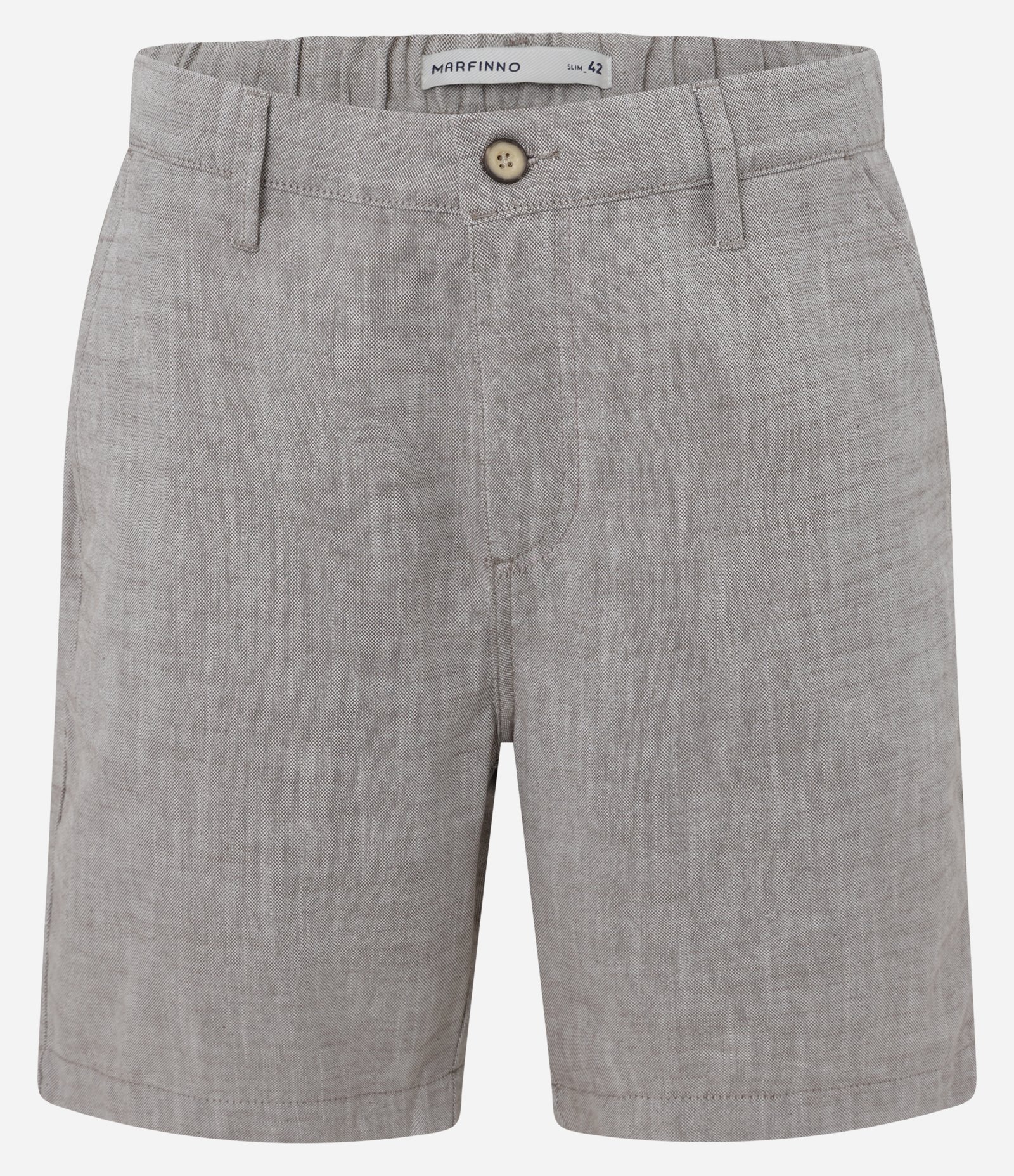 Bermuda Slim em Oxford com Bolso Marrom 6