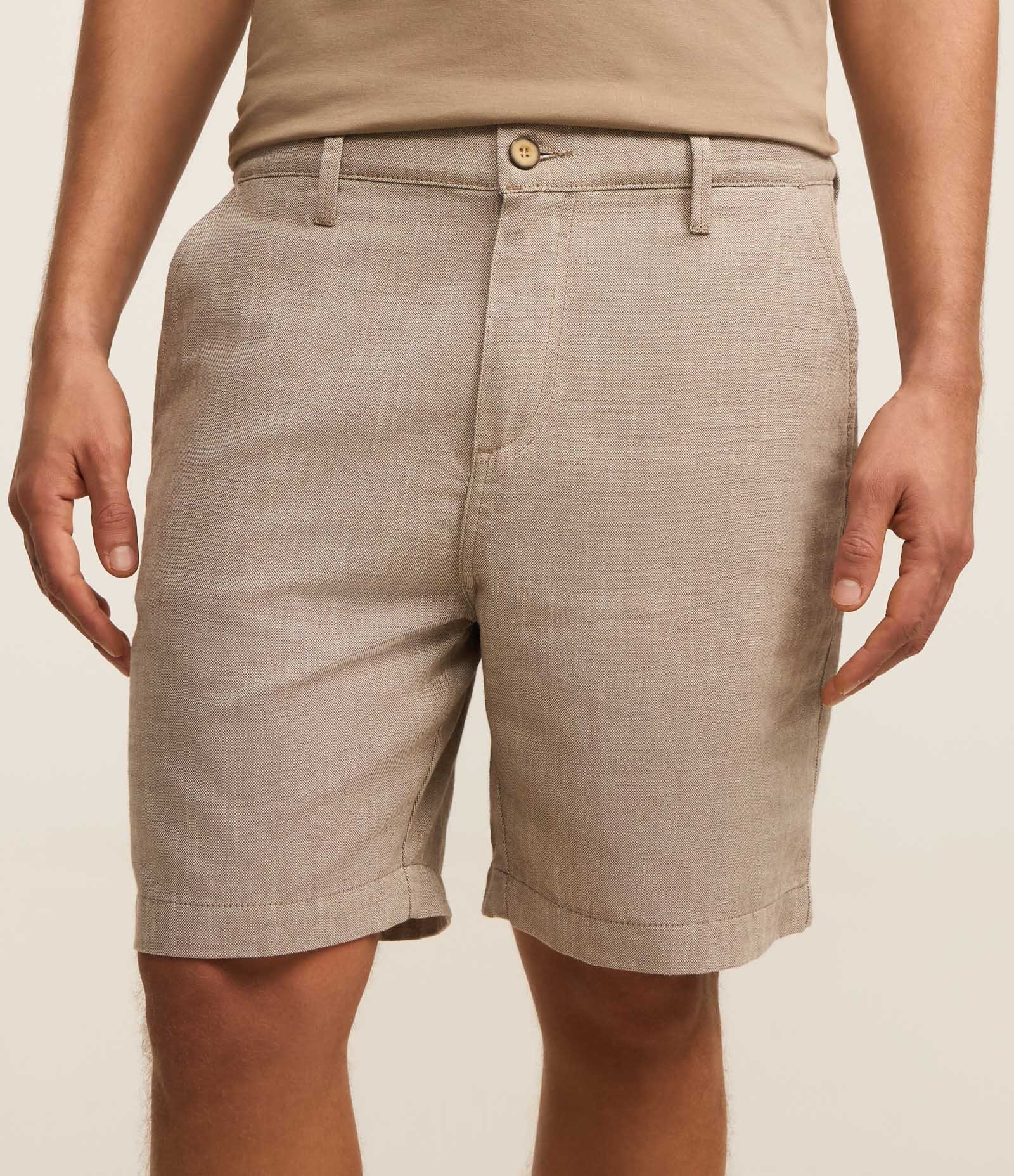 Bermuda Slim em Oxford com Bolso Marrom 4