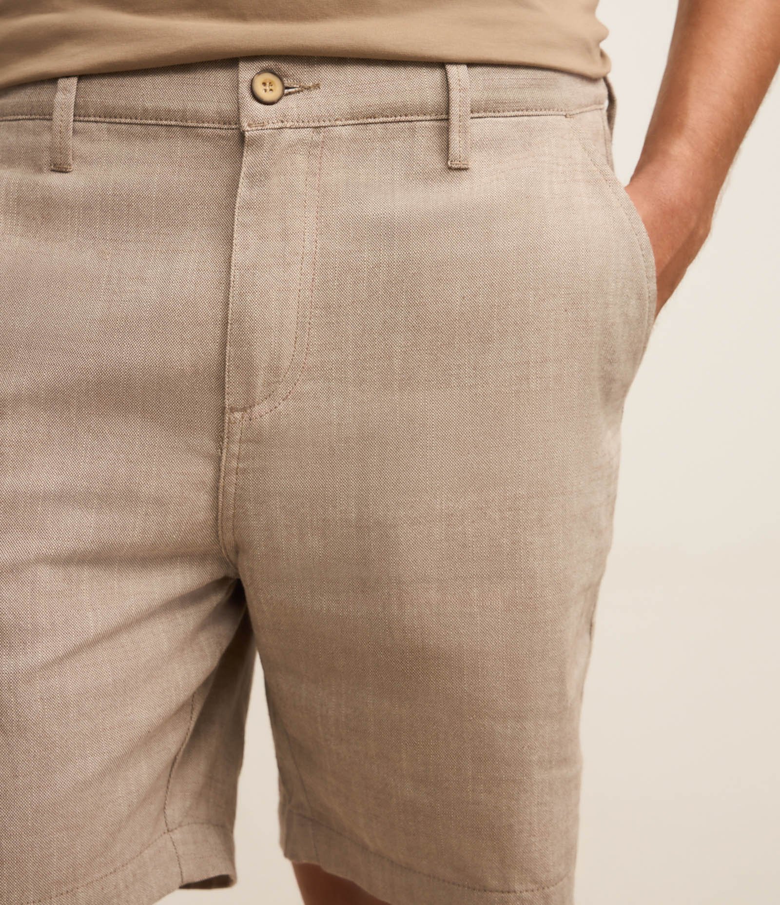 Bermuda Slim em Oxford com Bolso Marrom 5