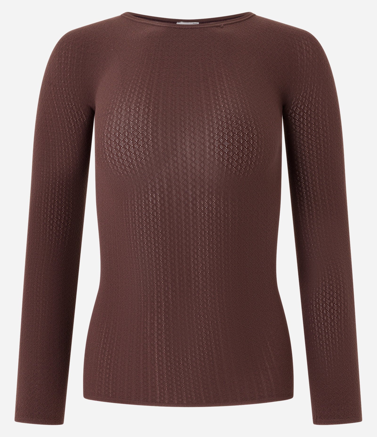 Blusa Camisete em Microfibra com Manga Longa sem Costura TriFil Marrom 5
