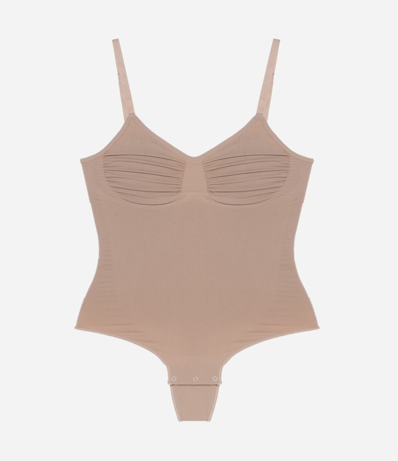 Body Sem Bojo Seamless Fio Bege 3