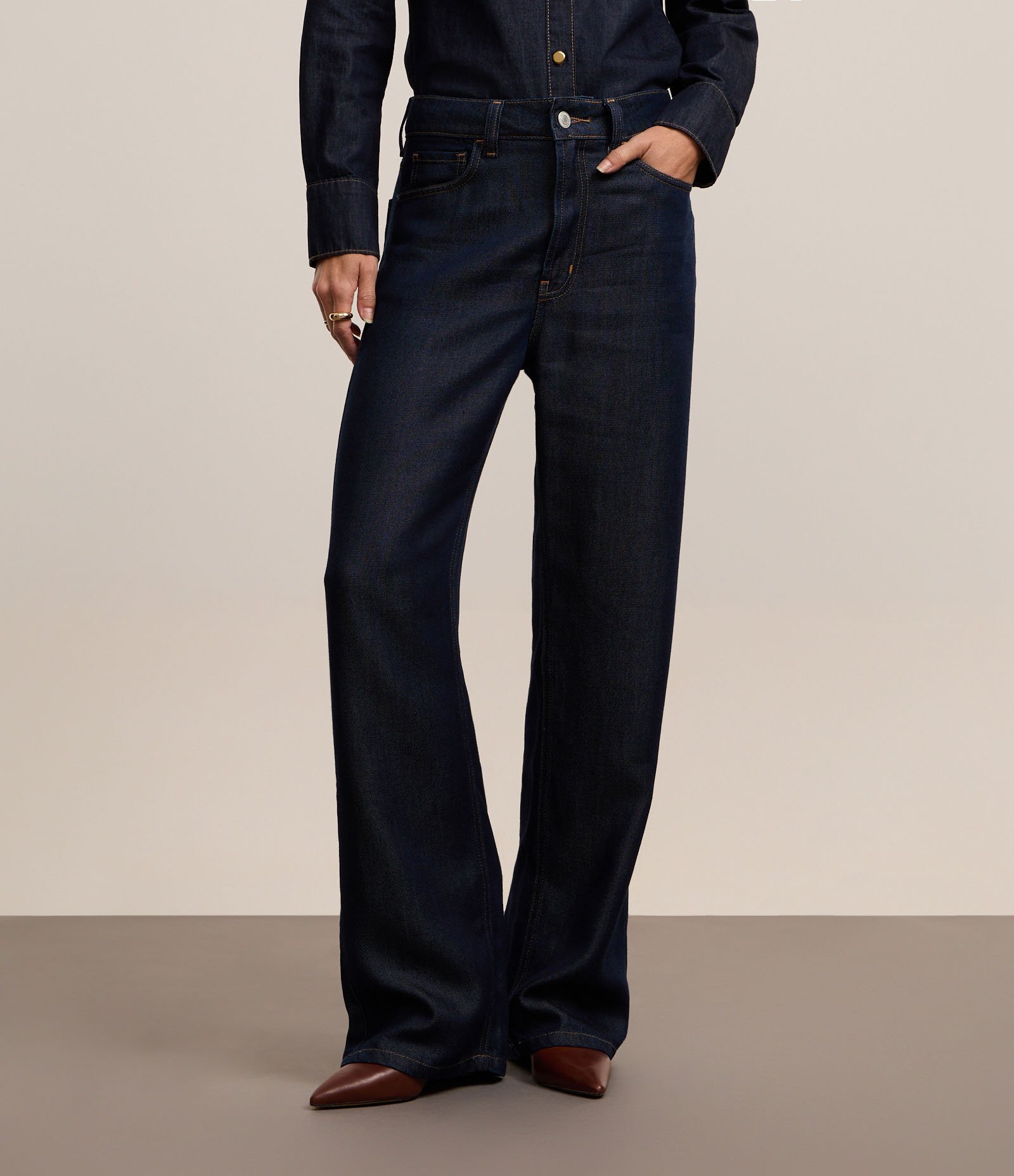 Calça Reta em Jeans Raw com Cintura Alta Azul 3