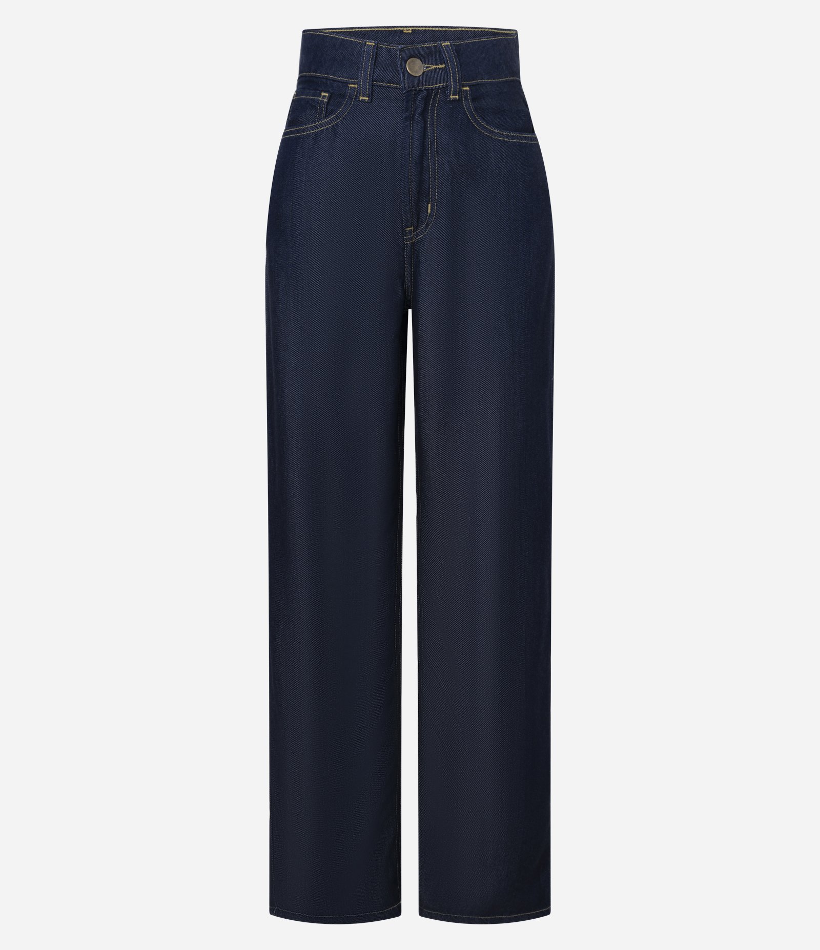 Calça Reta em Jeans Raw com Cintura Alta Azul 8