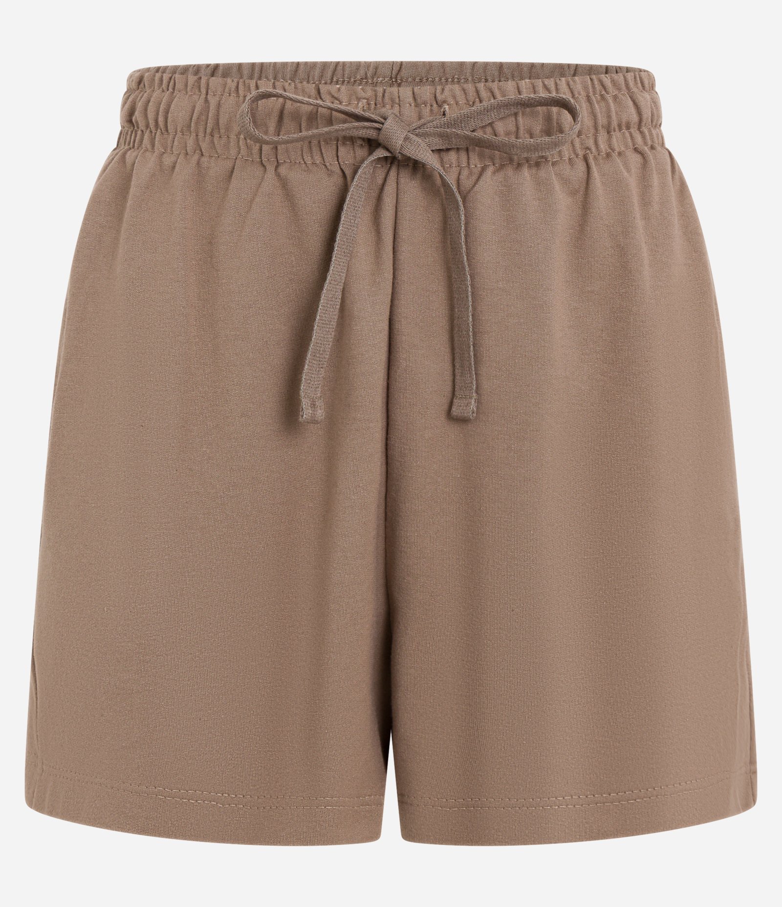 Short em Moletom com Cordão e Cós Elástico Marrom 5