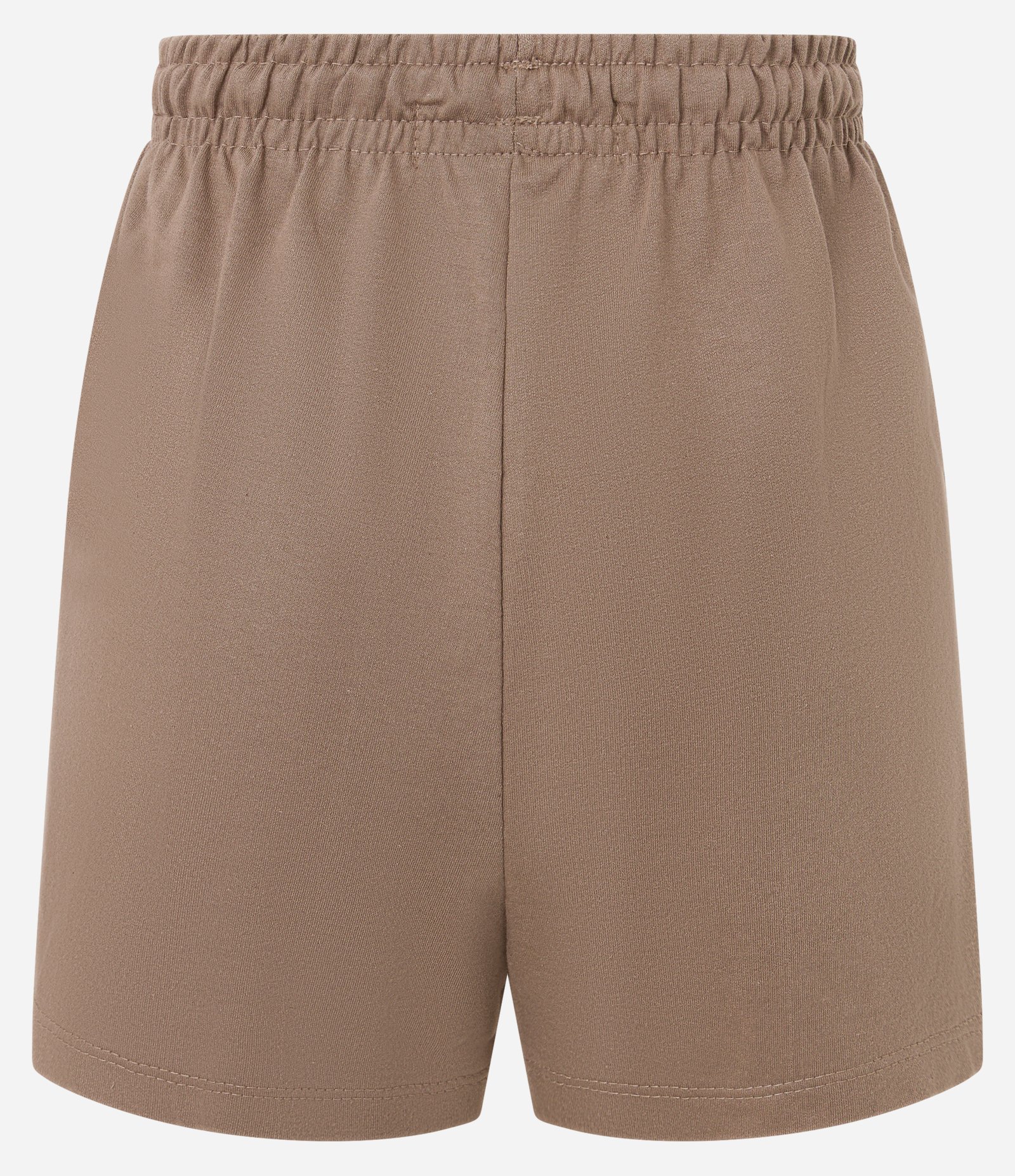 Short em Moletom com Cordão e Cós Elástico Marrom 6