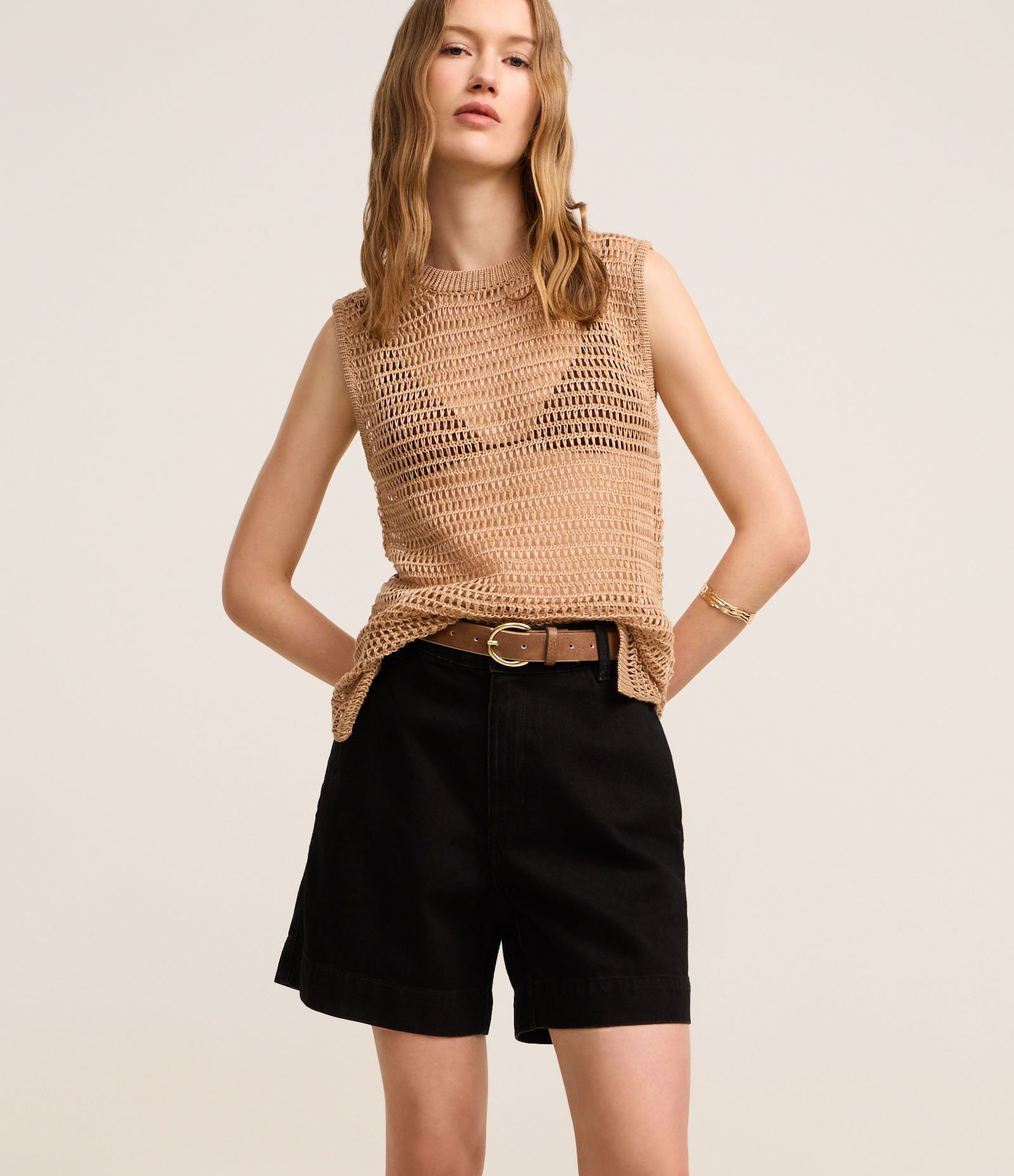 Short em Jeans com Cintura Alta Preto 2