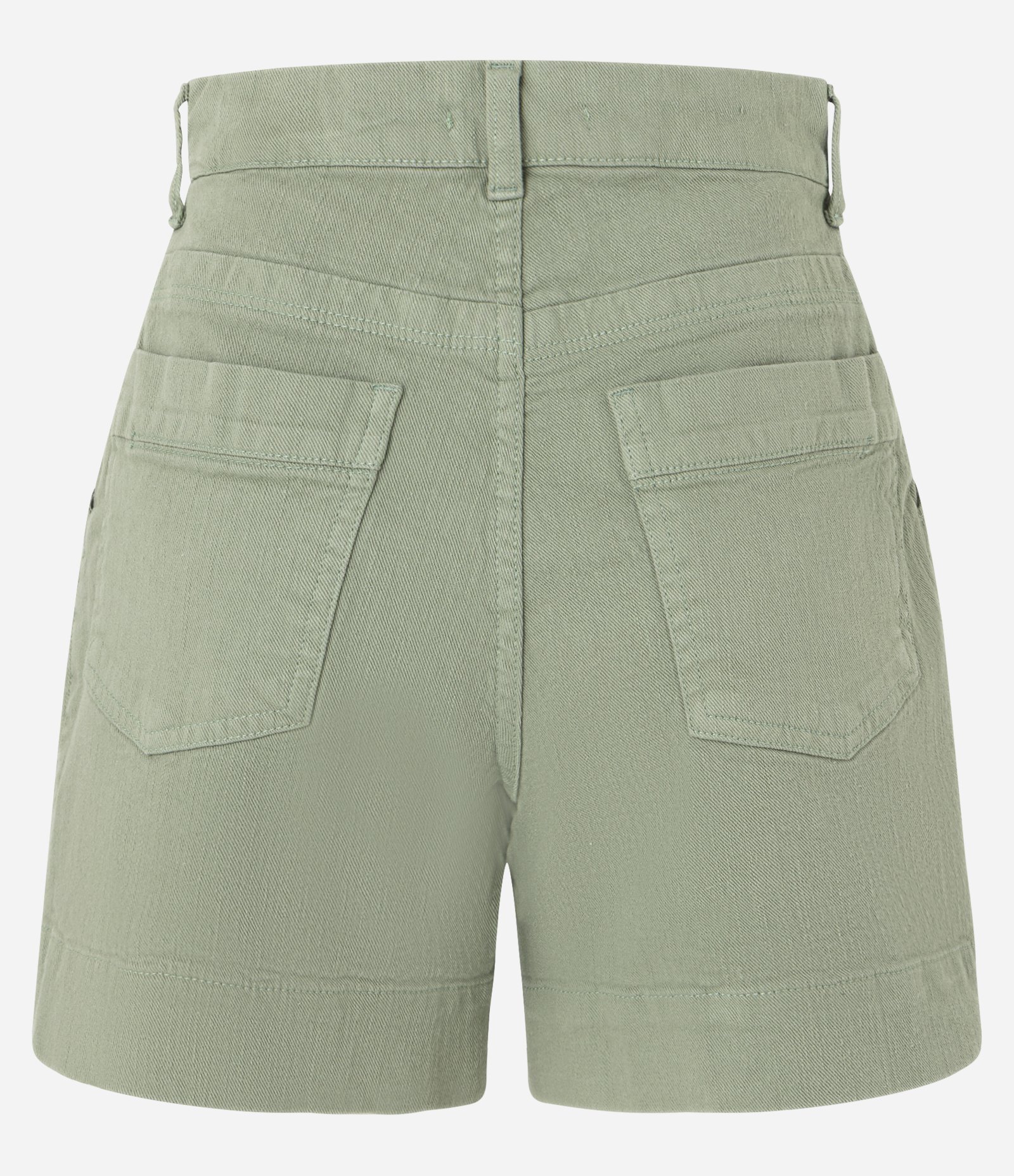 Short Regular em Sarja com Pesponto Contrastante e Bolso Faca Verde 6